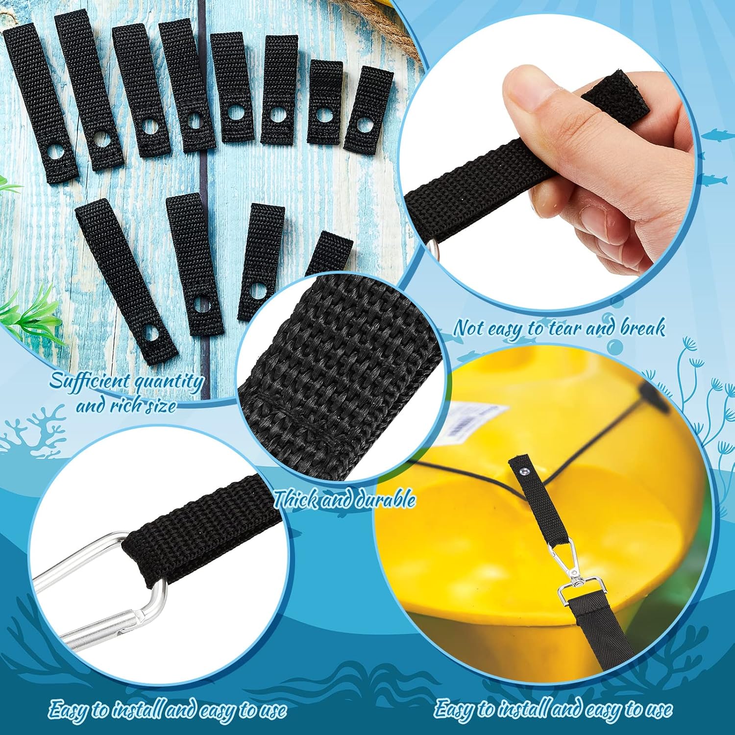 24 correas de amarre para kayak, correas de nailon rápidas y seguras, correas de amarre para el capó, correa de anclaje para kayak, 1.8, 2.3, 2.8,