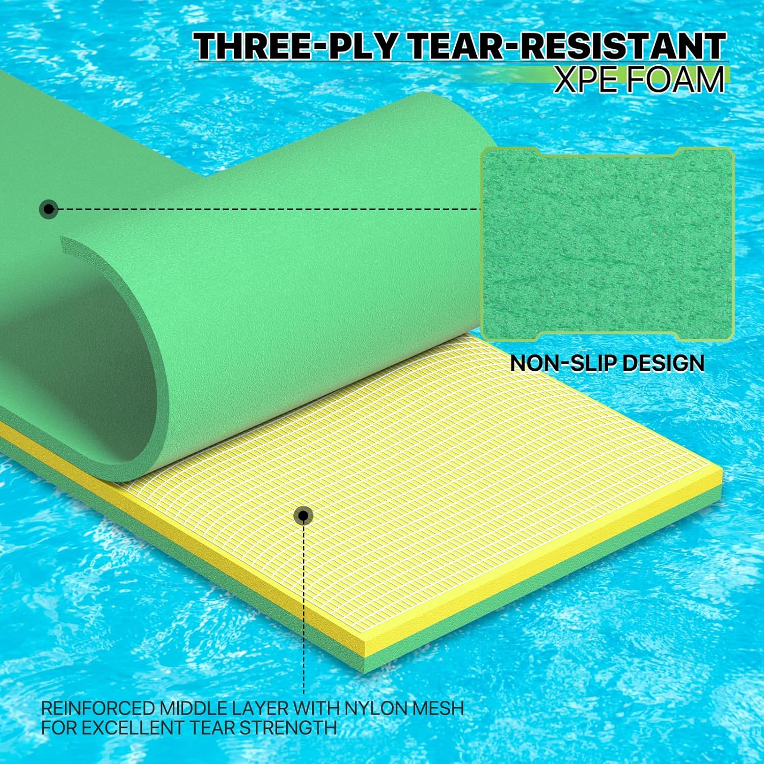 Magshion Large Water Floating Mat for Adults Pool Lake Boating Float Pad 18 x 6 ft