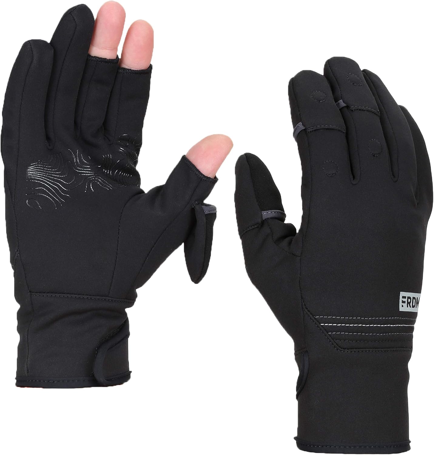 FRDM Guantes híbridos convertibles resistentes al viento, pantalla táctil, fotografía, senderismo, ciclismo, actividades al aire libre, para hombres