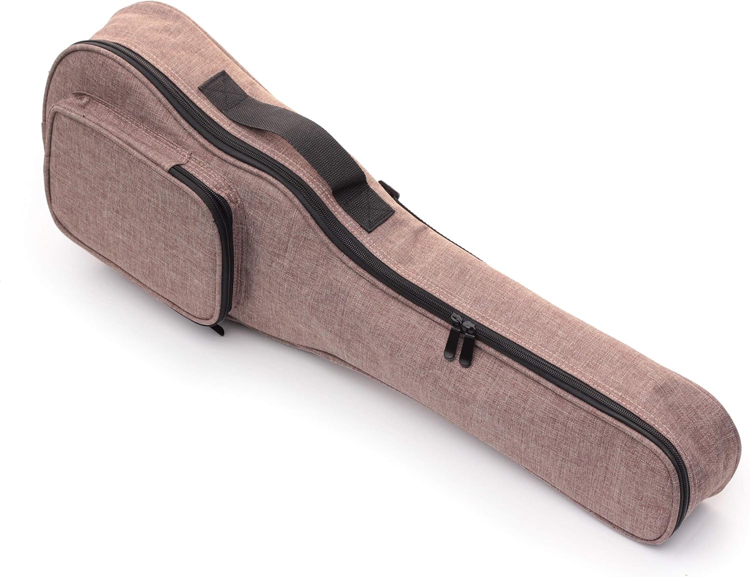 Funda para ukelele simple de lino, esponja de 0.394 in, portátil, impermeable, bolsa para ukeleles, bolsa de concierto Uke con bolsillo de