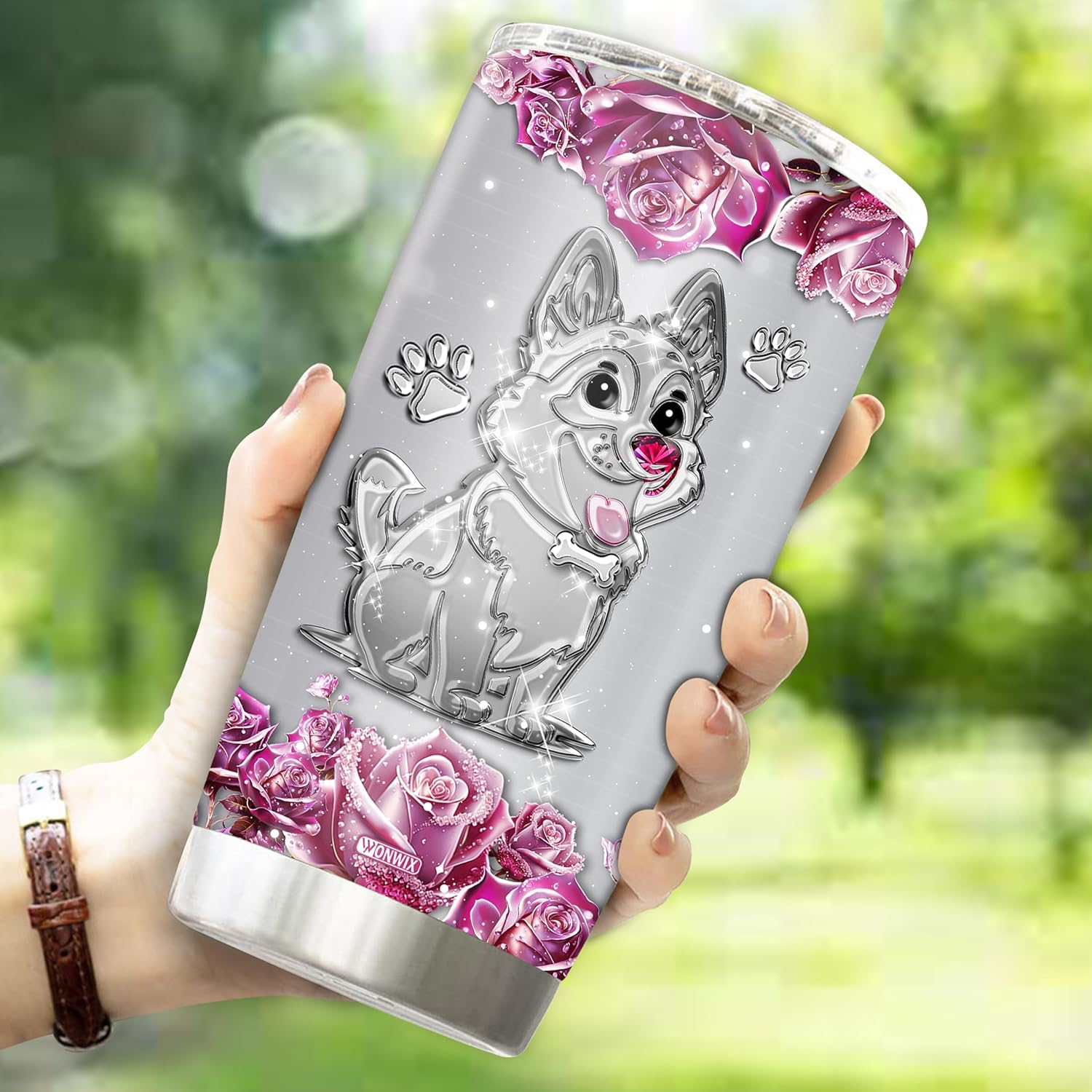 Regalos personalizados de pastor alemán para mujeres, taza de café aislada de acero inoxidable de 20 onzas, vaso de viaje, Navidad, cumpleaños, día