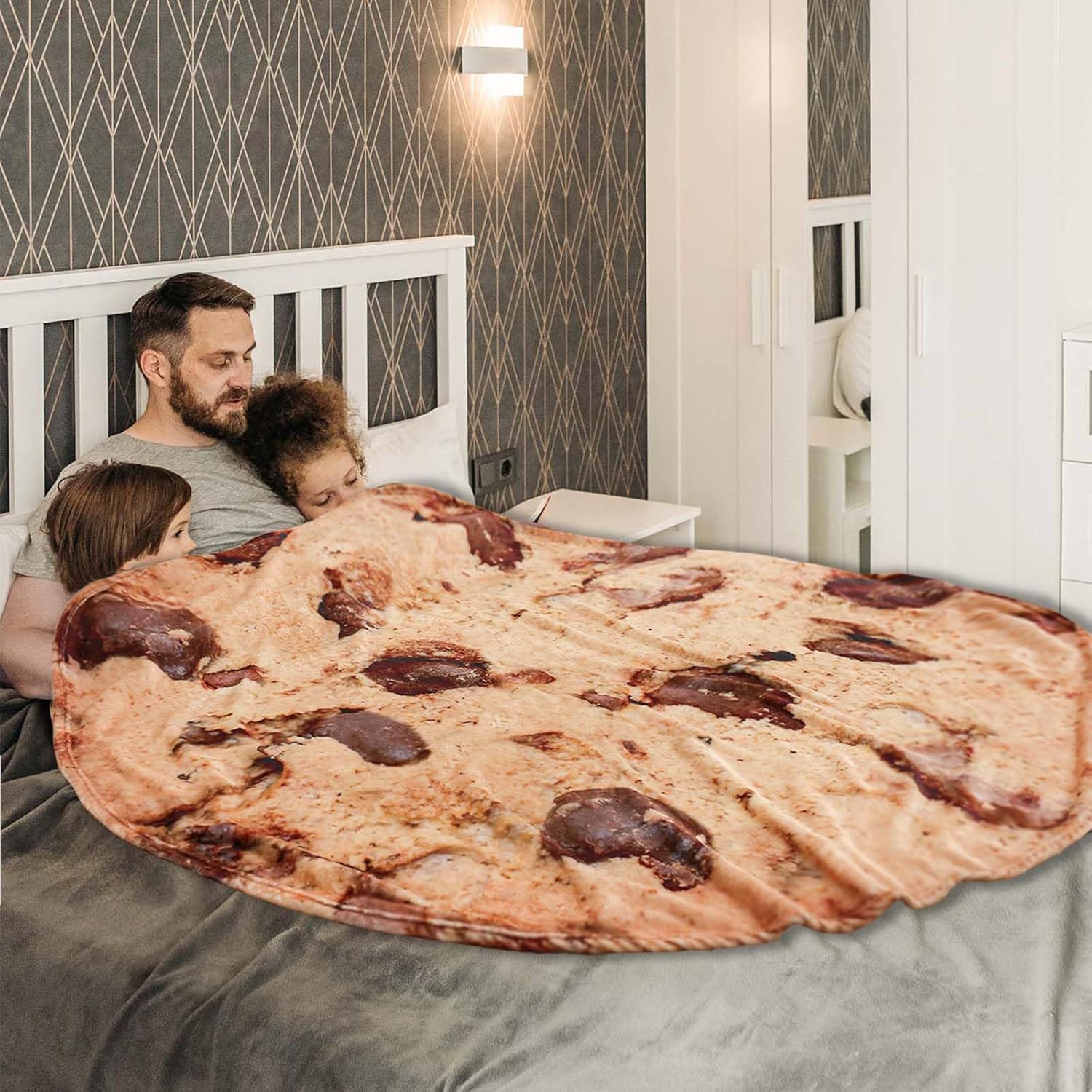 Vessia Manta gigante de galletas, manta de comida divertida realista para adultos y niños, manta gigante de galletas de chocolate suave de 300 GSM