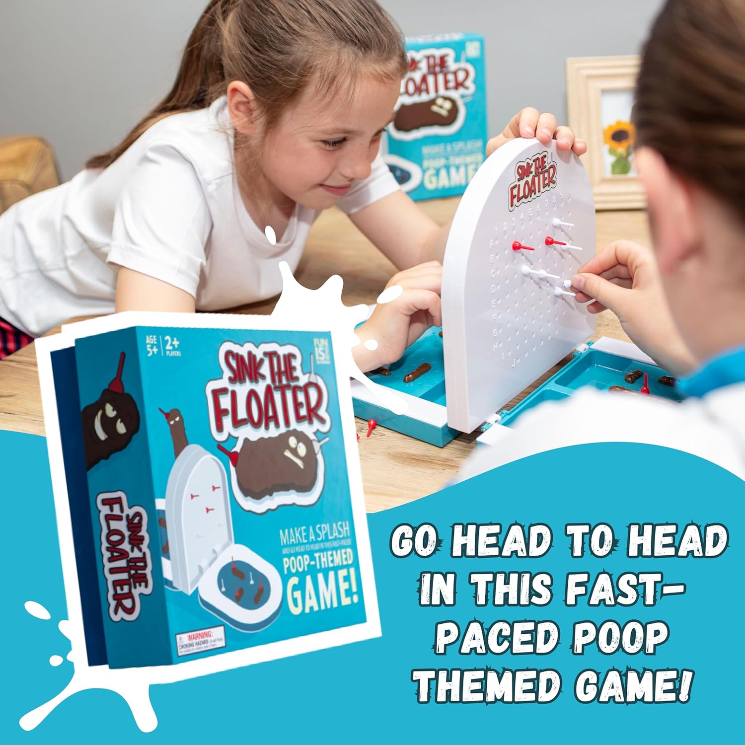 Boxer Gifts Sink The Floater – Juego para niños  Puedes hundir el apesto  Divertidos juegos de mesa familiares para niños y adultos  Divertido