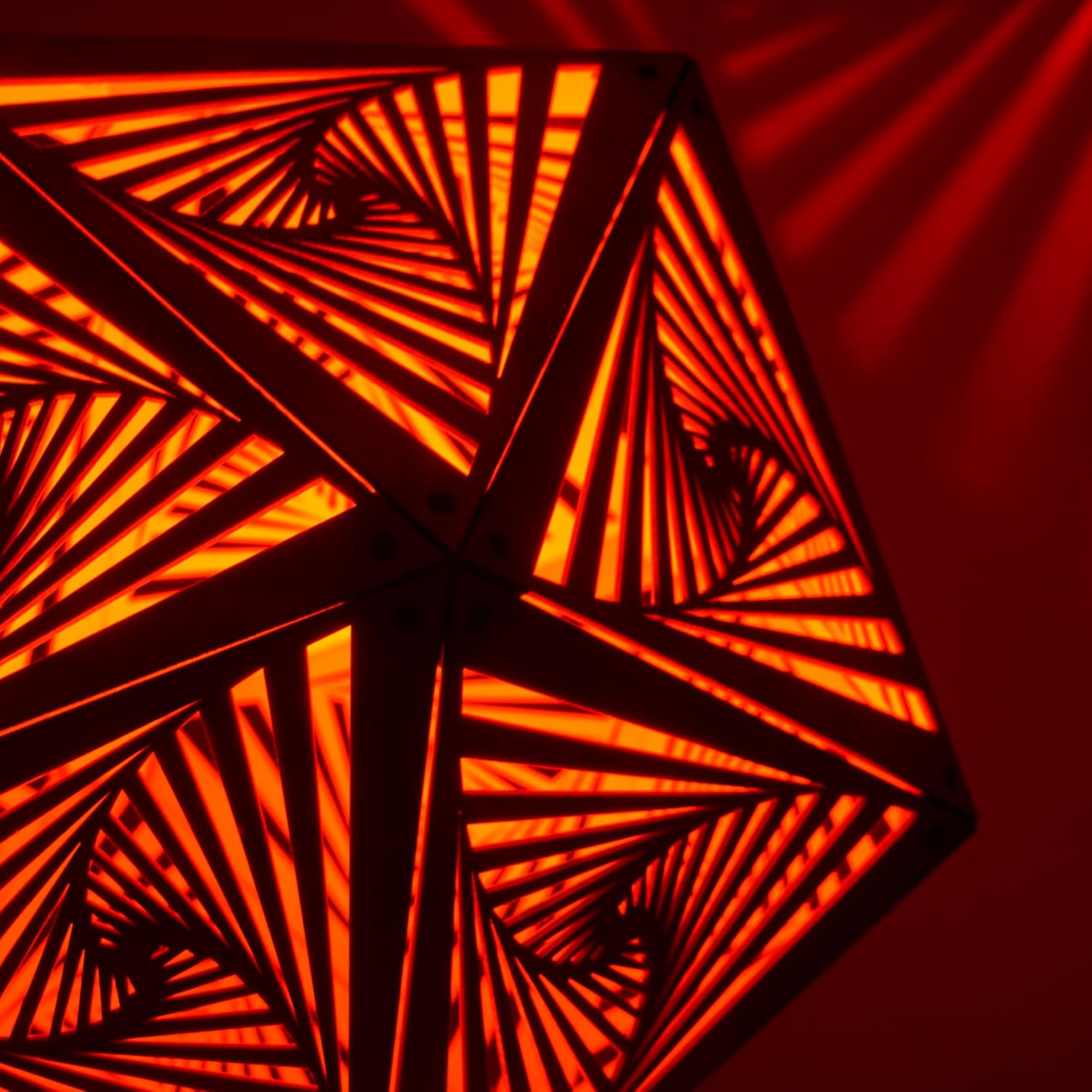 Jabihome Hyperi Lámpara de sombra RGB, luz nocturna geométrica, arte de mandala espiritual sagrado, linterna de sombra, decoración LED de madera,