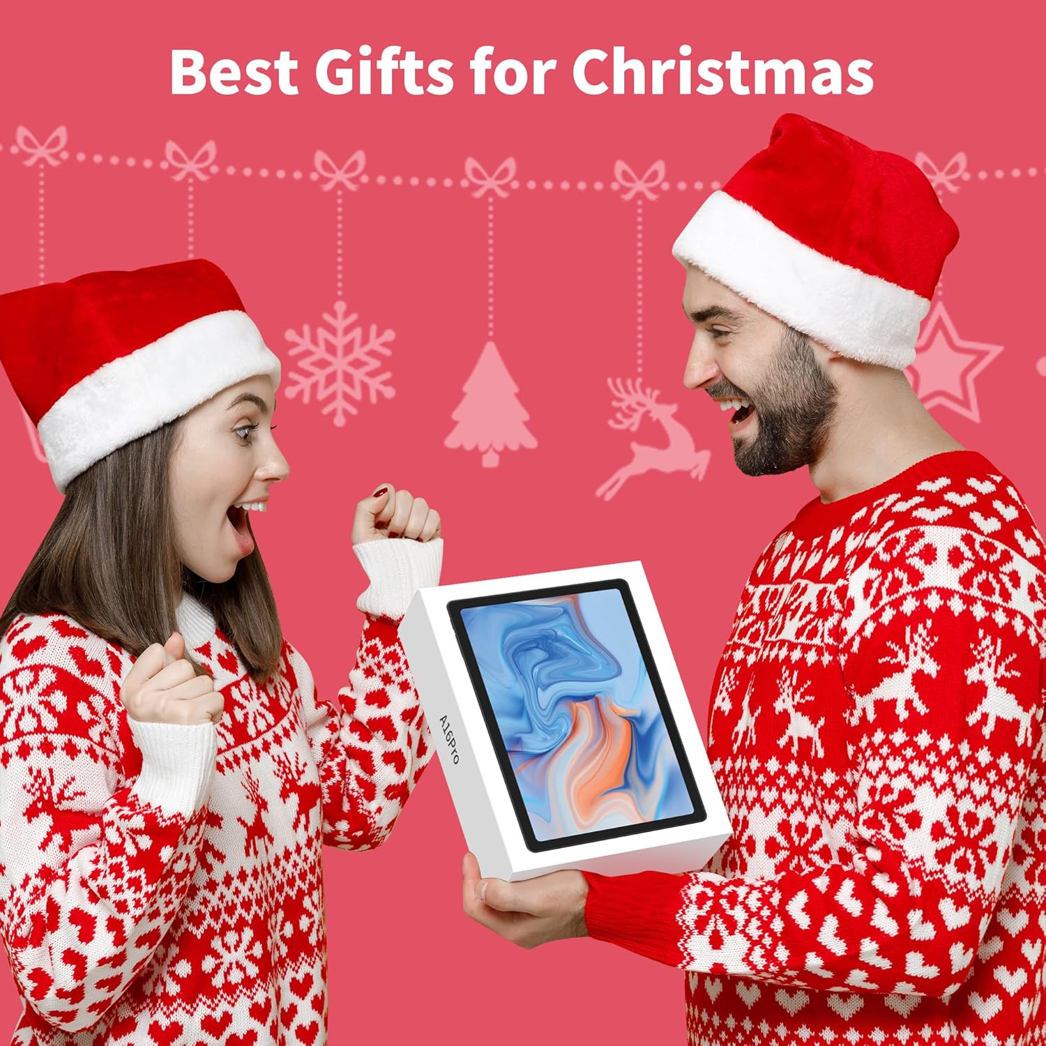 aigo Tablet Android grande de 10.6 pulgadas 2K Tablet 16GB (8+8) + 128GB, tableta Android 13 Octa-Core, batería larga de 6000 mAh, GPS, WiFi dual –