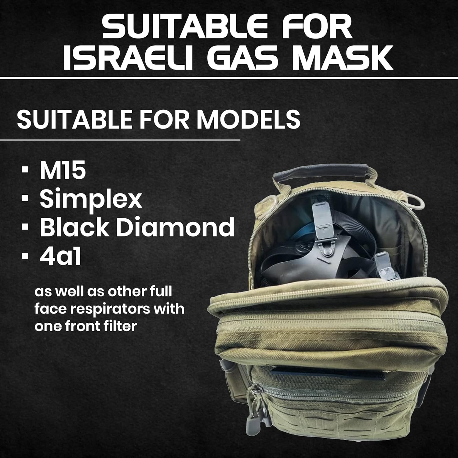 Bolsa de máscara de gas israelí M15, bolsa táctica de emergencia de supervivencia