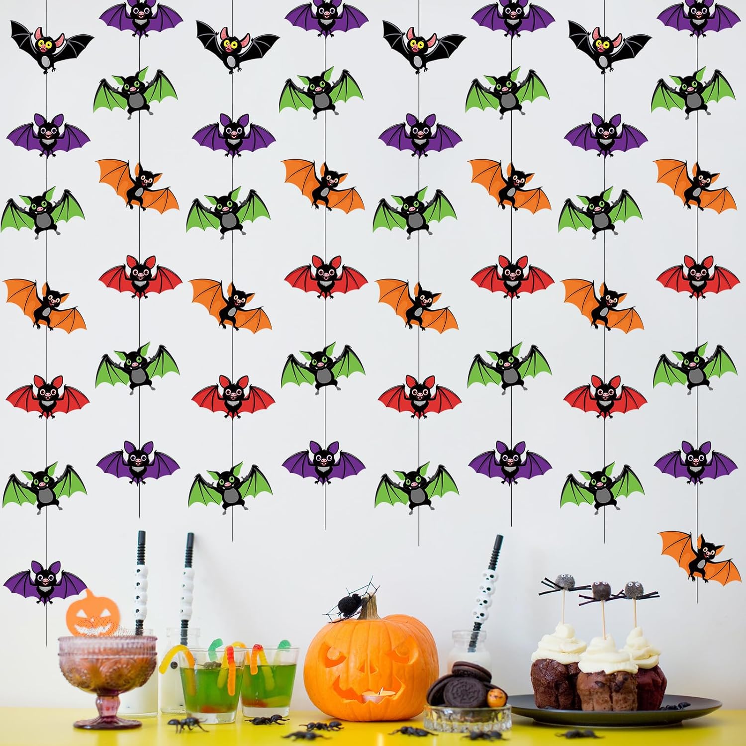 Guirnalda de Halloween 8 piezas de decoración de Halloween de papel colgante de remolinos de Halloween guirnalda colgante de serpentina decoraciones
