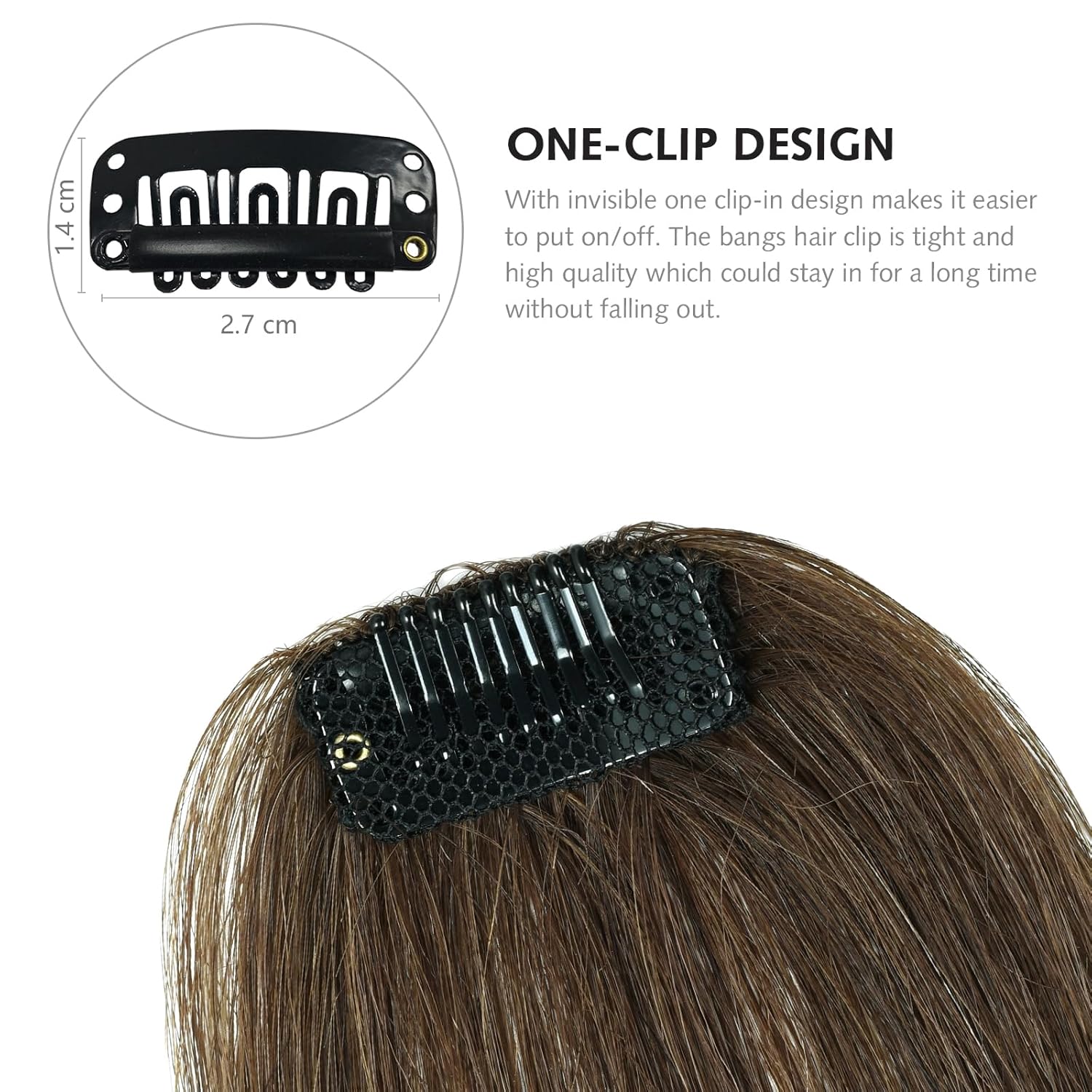 Flequillo con clip de cabello humano, extensiones de cabello humano con flecos frontales, flequillo francés con sienes