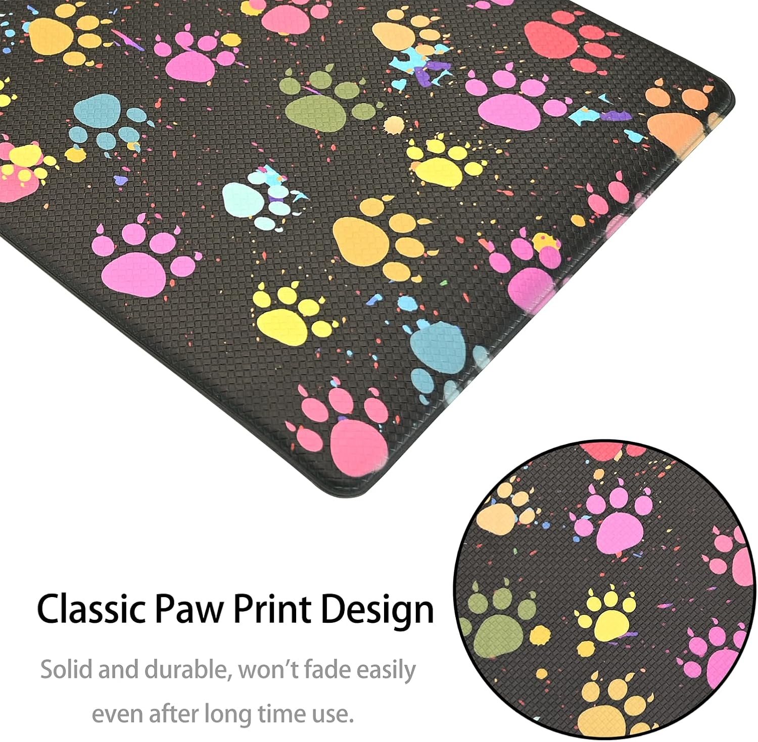 HOMELEPHANT Puppy Paws – Tapete de cocina 2 piezas acolchado antifatiga, impermeable, antideslizante, ergonómico, cómodo, tapete de pie para cocina,