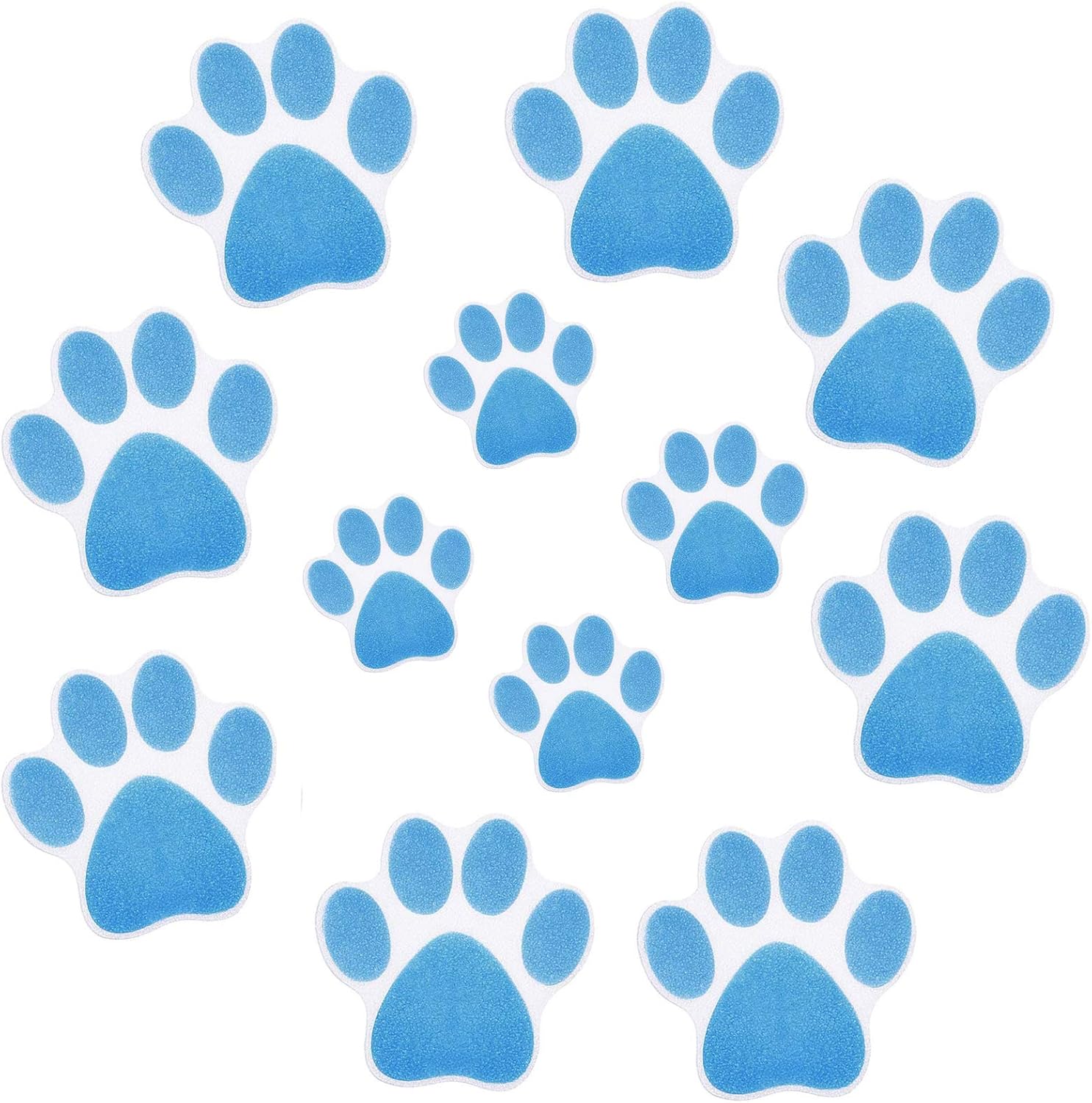 12 pegatinas antideslizantes para bañera, antideslizantes, para huellas de perro, para duchas de seguridad, con 1 rascador para bañera, ducha,
