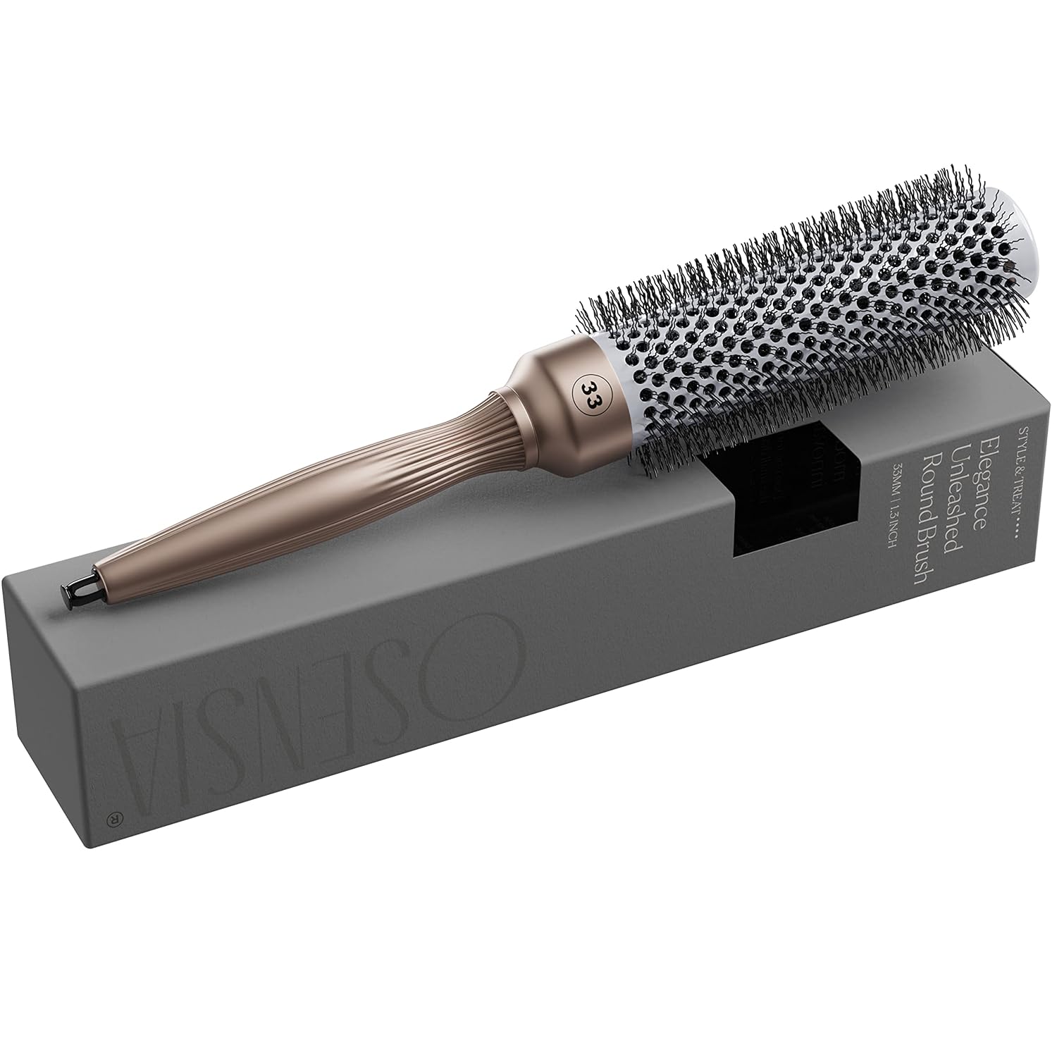 Cepillo redondo para secado con soplado  Cepillo profesional de 1.3 pulgadas para peinado y reventones de salón  Cepillo ventilado que acelera el