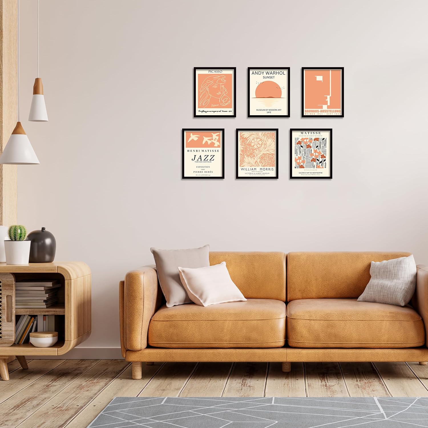 Juego de 6 pósteres retro vintage positivos para pared, famosa ilustración estética, decoración de pared, exposición, mercado de flores abstractas,