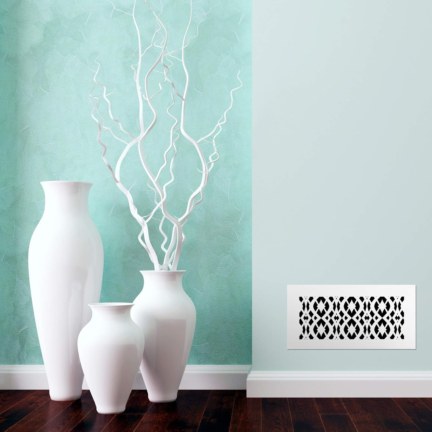 Saba – Rejilla de ventilación de fibra de vidrio acrílica de 6.0 x 10.0 pulgadas, apertura de conductos (8.0 x 12.0 pulgadas, total), acabado blanco