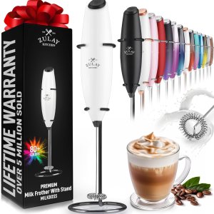 Zulay – Potente espumador de leche de mano para lattes, mezclador de bebidas para café, mini espumador para capuchino, frappé, matcha, chocolate Zulay – Potente espumador de leche de mano para lattes, mezclador de bebidas para café, mini espumador para capuchino, frappé, matcha, chocolate