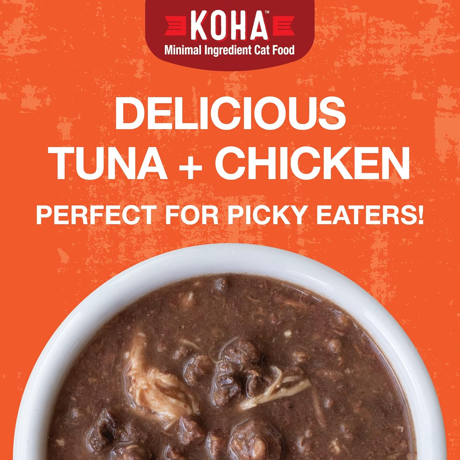 KOHA Poké Bowl – Entree de atún y pollo en salsa para gatos, paquete de 12 bolsas de 3 onzas