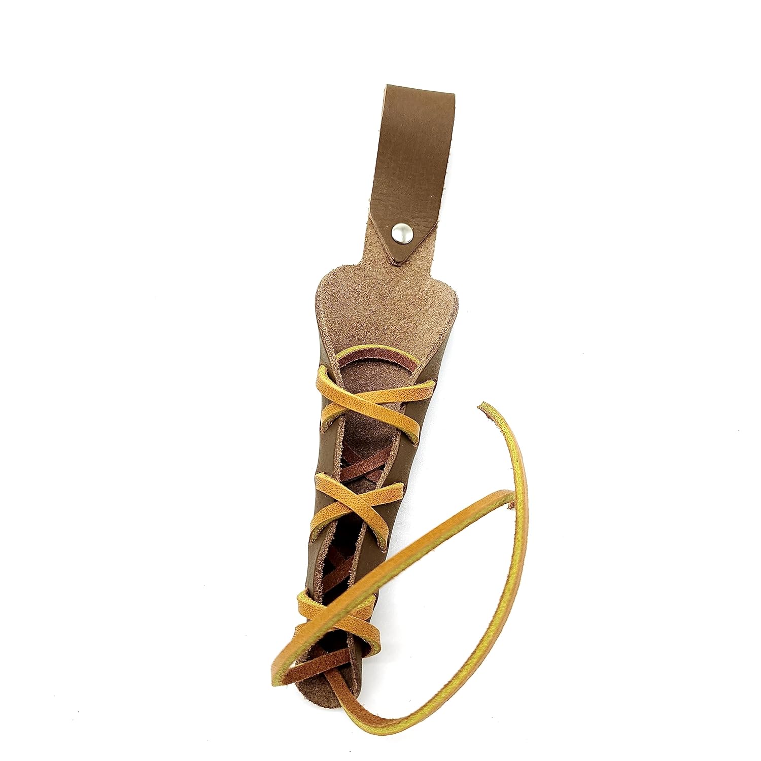 Brown Leather Magic Wand Holster with Brown Lacing and Belt Loop – Handmade in USA! – Bientro LARP for Cosplay