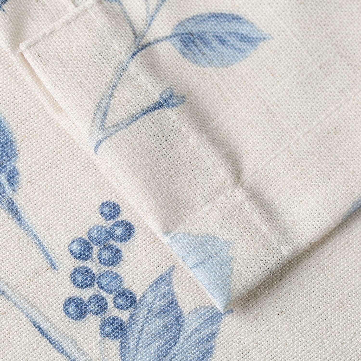Leeva Cortinas con diseño de globo para cocina, bolsillo superior para cortinero, estampado de pájaros azules, para ventanas de oficina de estudio,