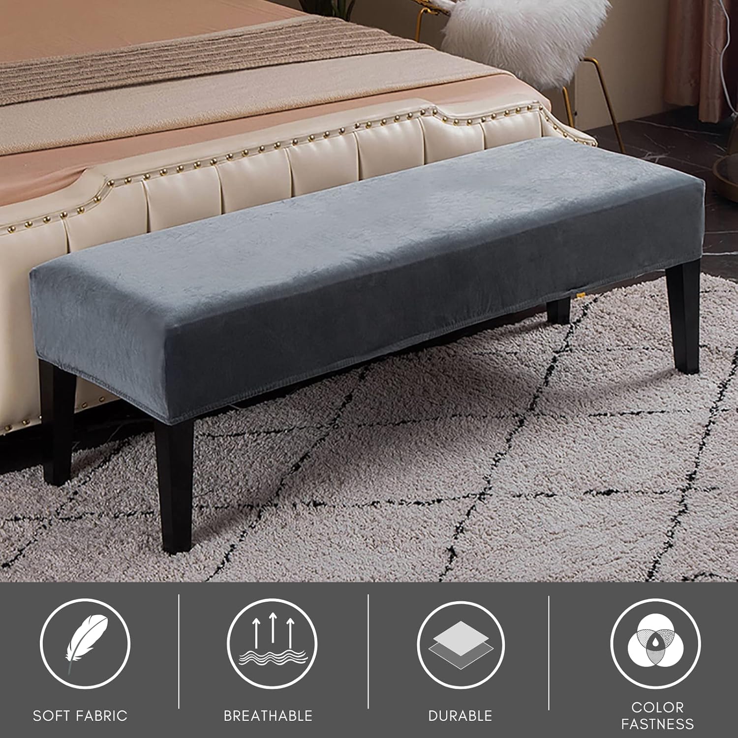 SearchI Cover Products – Paquete de 4, fundas de asiento para sillas de comedor, fundas de asiento elásticas impresas para sillas, juego de 4,