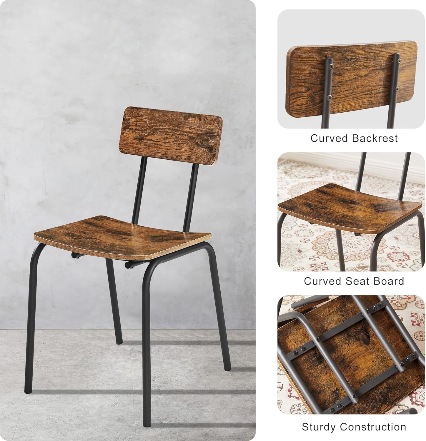 Juego de mesa de comedor cuadrada de 5 piezas, mesa de cocina y sillas para 4, mesa de comedor moderna con 4 sillas para apartamento, cocina,