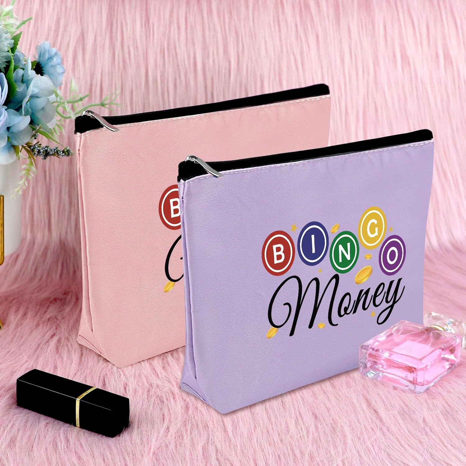 Bolsa de maquillaje para amantes del bingo, regalos de bingo para mujeres, amantes del casino, regalo para mujeres, bolsa de cosméticos, Bolsa de