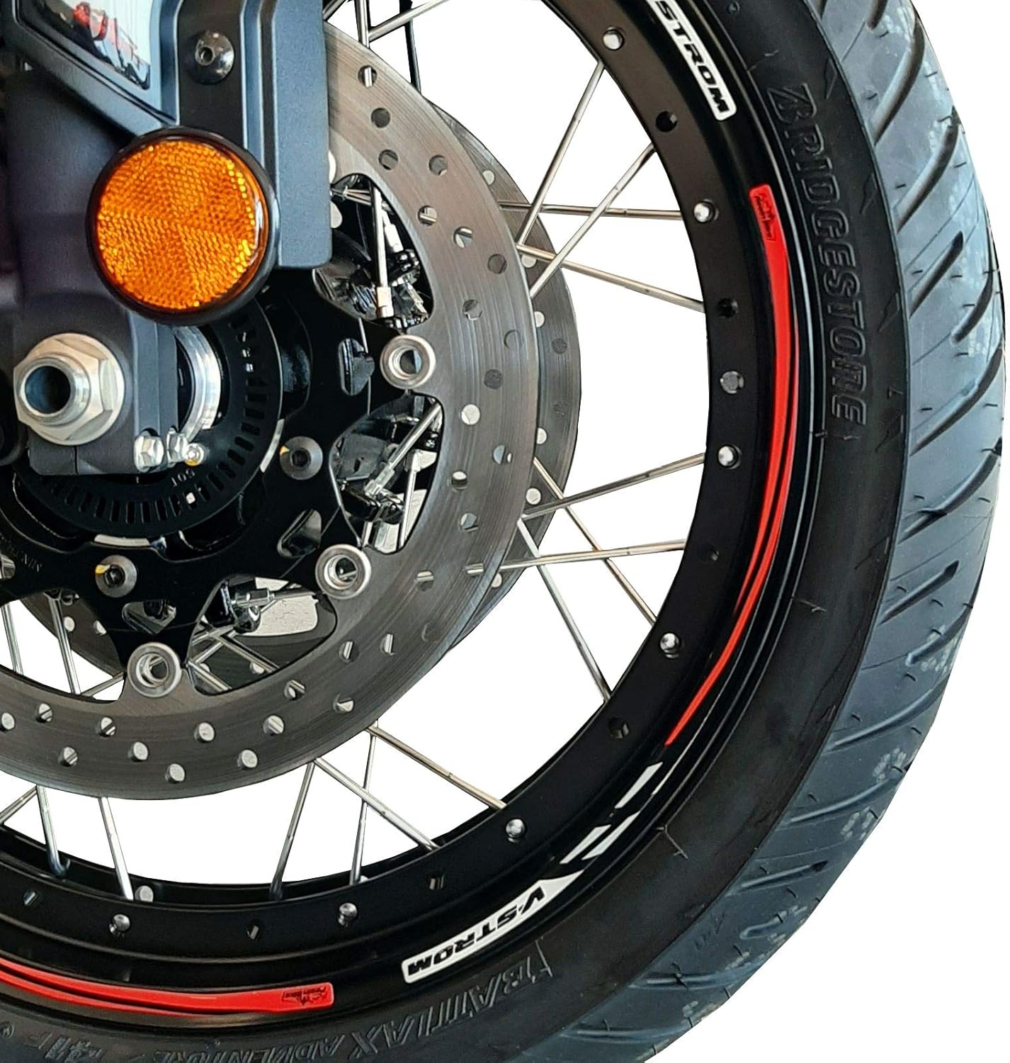 Adhesivos 3D para motocicleta compatibles con Suzuki V-Strom 1050 XT Orange. Ruedas de 17 pulgadas y 19 pulgadas con protección contra golpes y