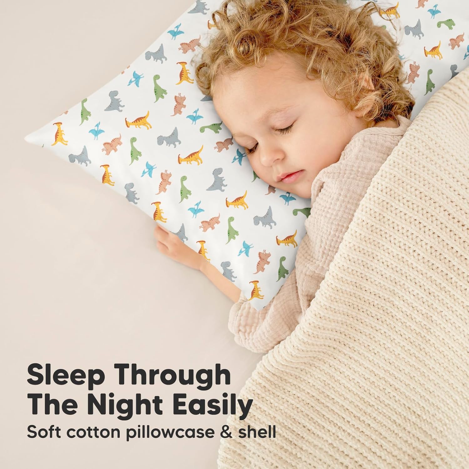 KeaBabies – Almohada con funda para niños pequeños, almohada My Little Dreamy de 13 x 18 pulgadas (Roarsome)