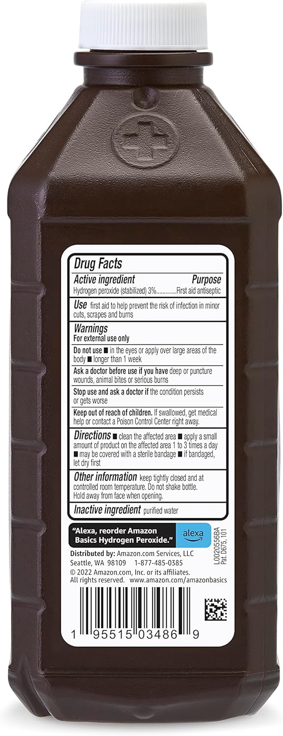 Tienda Basics – Solución tópica de peróxido de hidrógeno USP, 16 fl oz (paquete de 12) (anteriormente Solimo)
