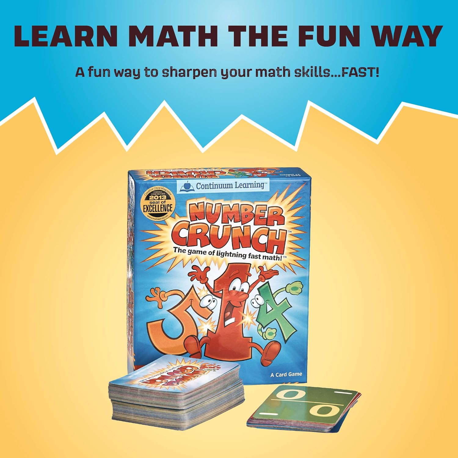 Continuum Games Number Crunch – El juego de las matemáticas rápidas relámpago para niños de 5 años en adelante