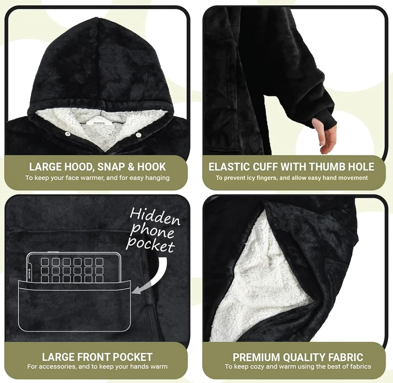 Simlu Sudadera con capucha para mujeres y hombres, sudadera con capucha cómoda de gran tamaño con bolsillos