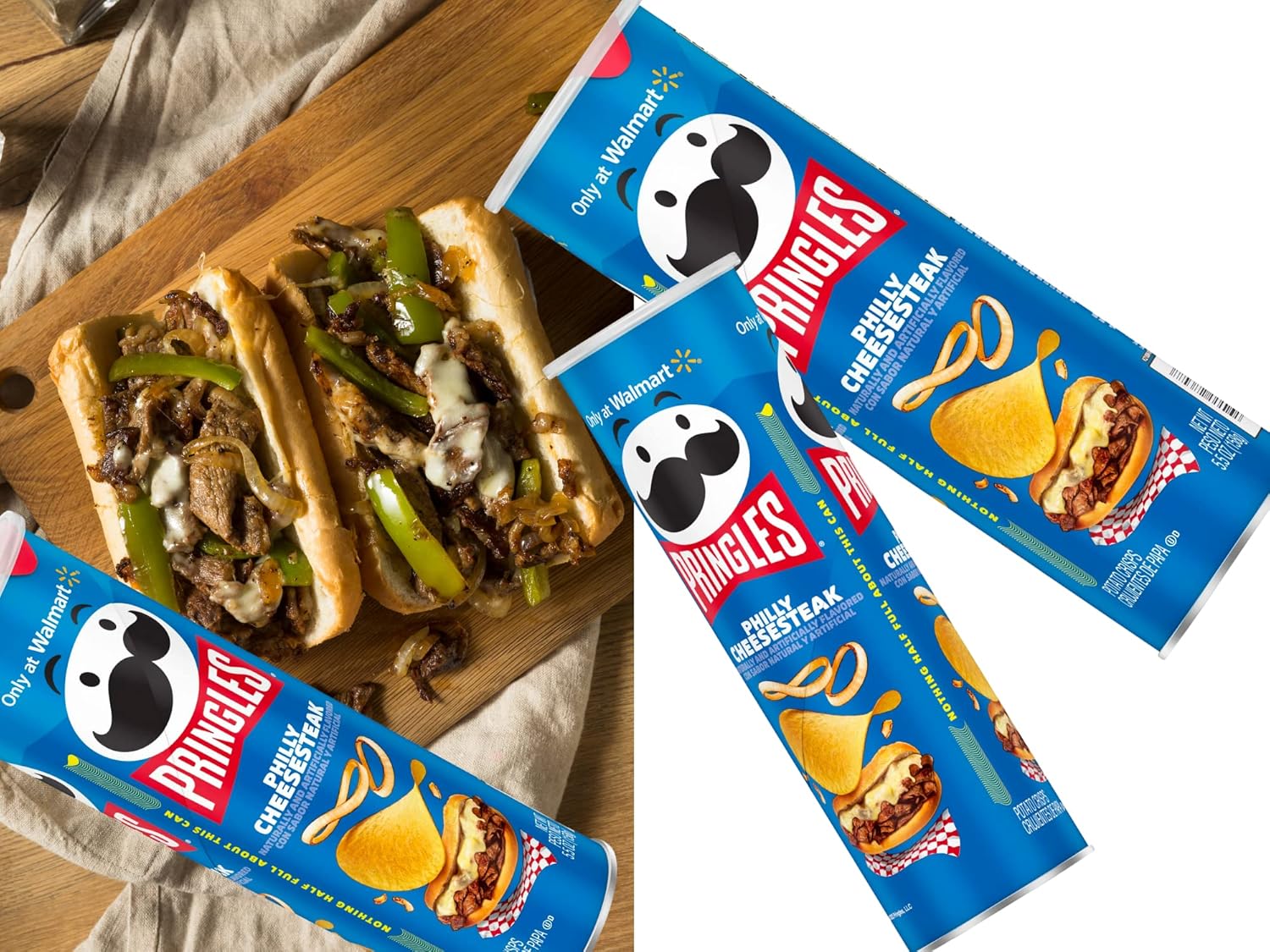 Edición limitada Philly Cheesesteak Pringles Papas fritas  Bolsa reutilizable  Conjunto de paquete personalizado