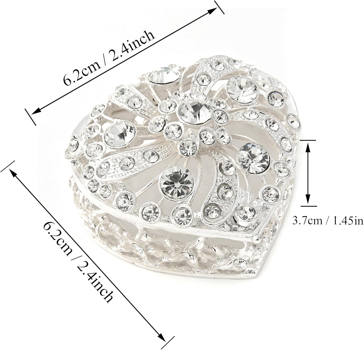 Boda Católica Española Monedas de Plata, Centros de mesa para bodas,Recuerdos para boda con caja en forma de corazón de diamante,Recuerdos de boda