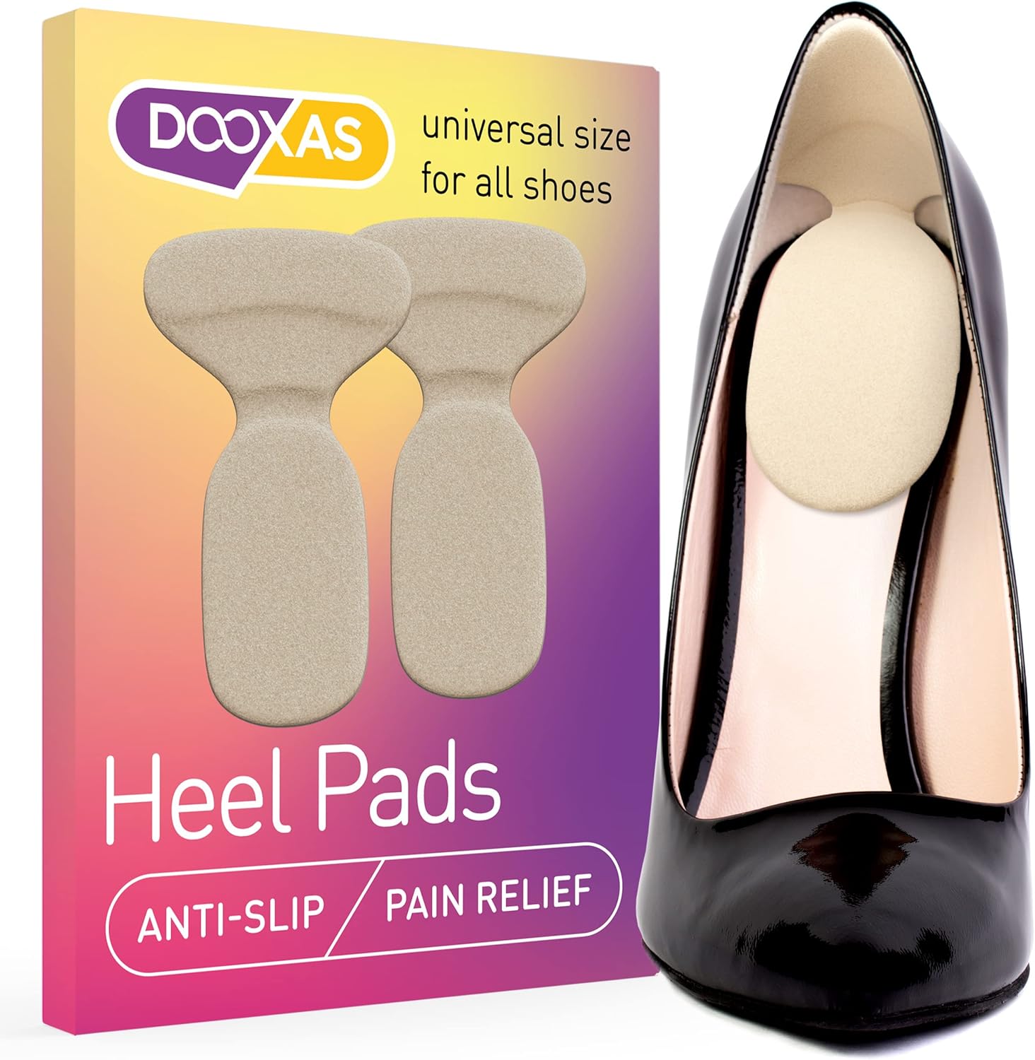 Empuñaduras de talón 2 en 1 para zapatos de mujer – Almohadillas de talón para zapatos que son demasiado grandes – Inserciones de talón para zapatos