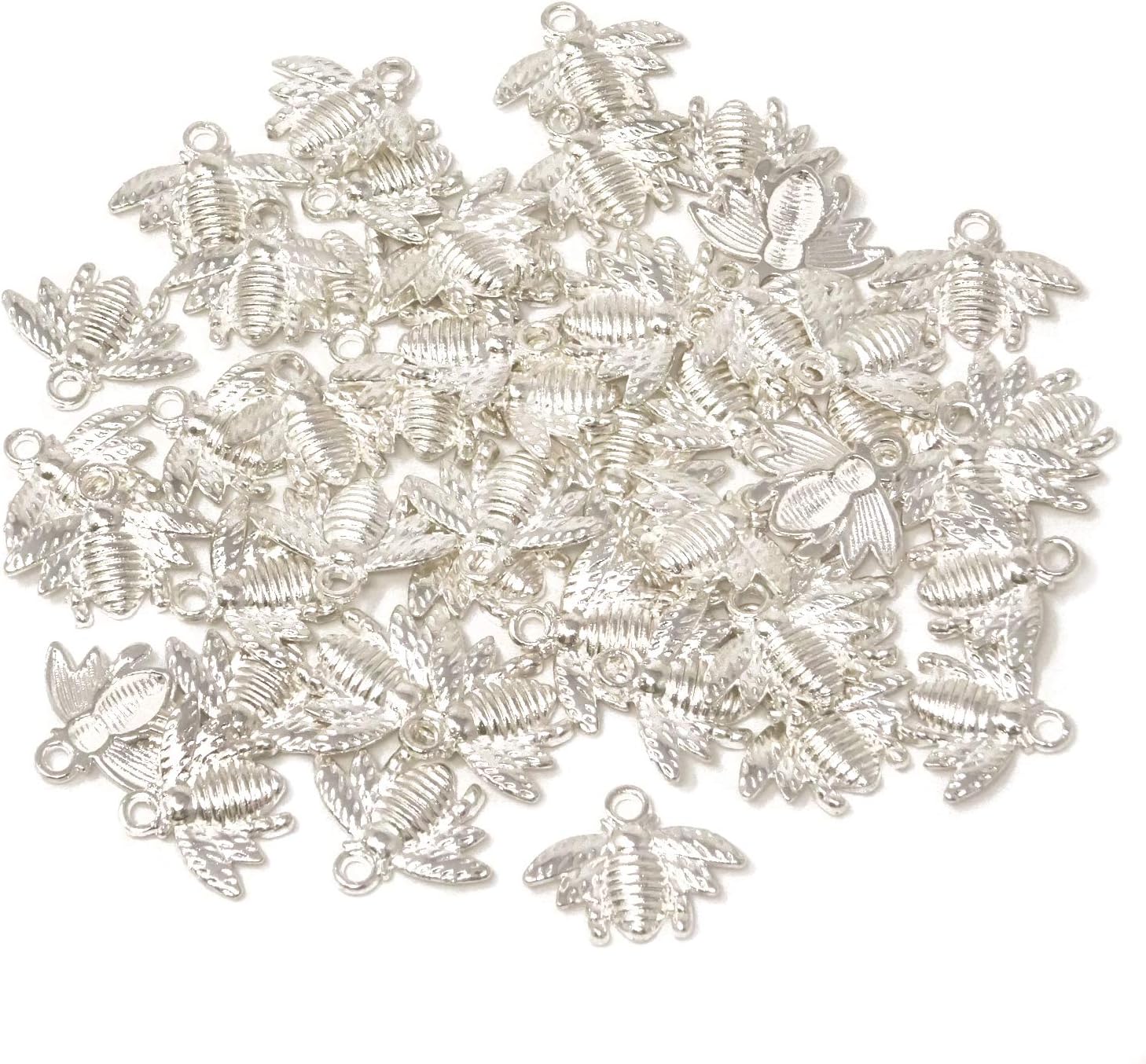 Honbay 50 colgantes de aleación de abeja de abeja, accesorio de fabricación de joyas para manualidades, 0.827 x 0.630 in