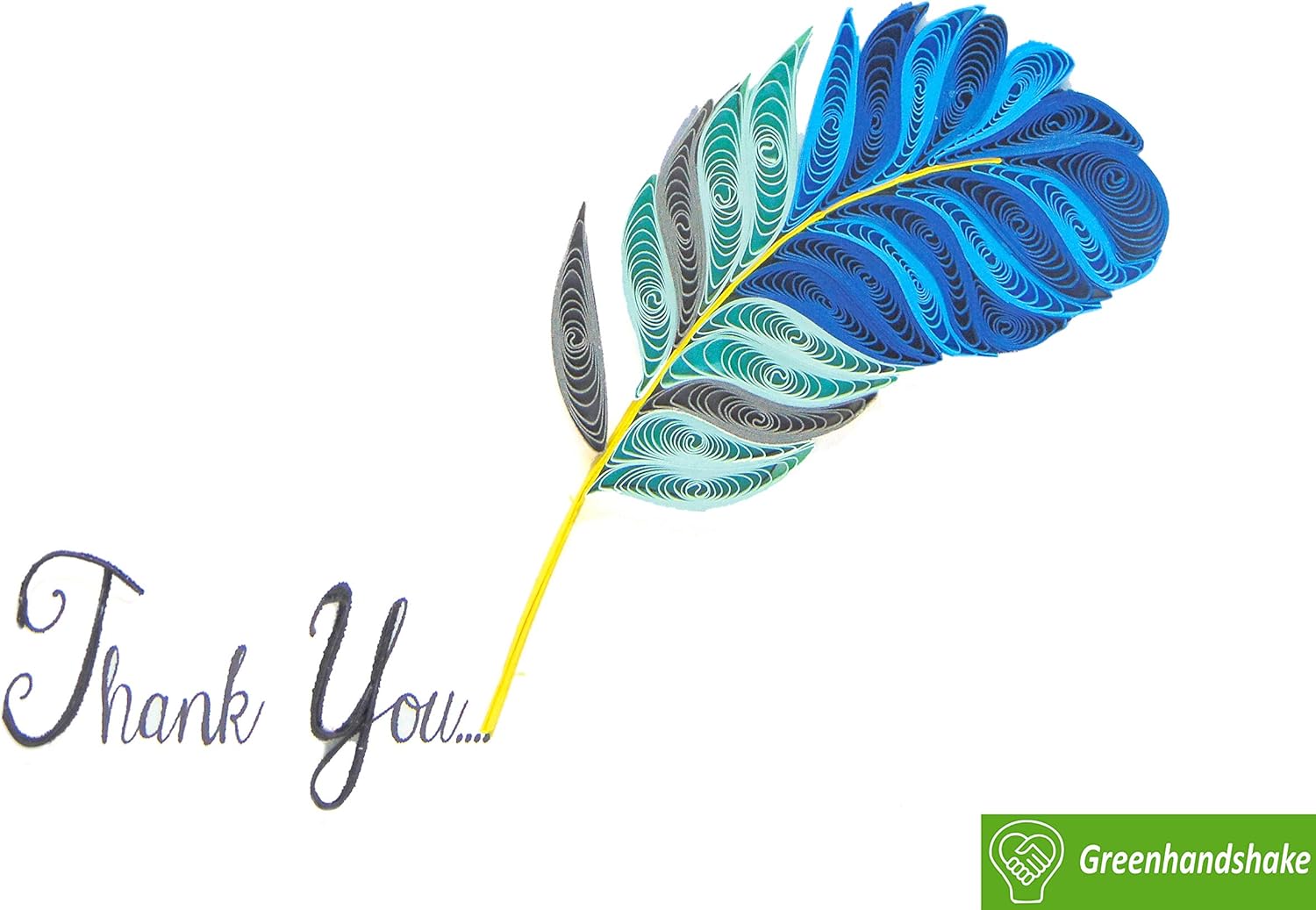 Signature Thank You, Quilling Card 3D – Tarjeta de felicitación única dedicada hecha a mano, tarjeta de felicitación de diseño para cumpleaños, día