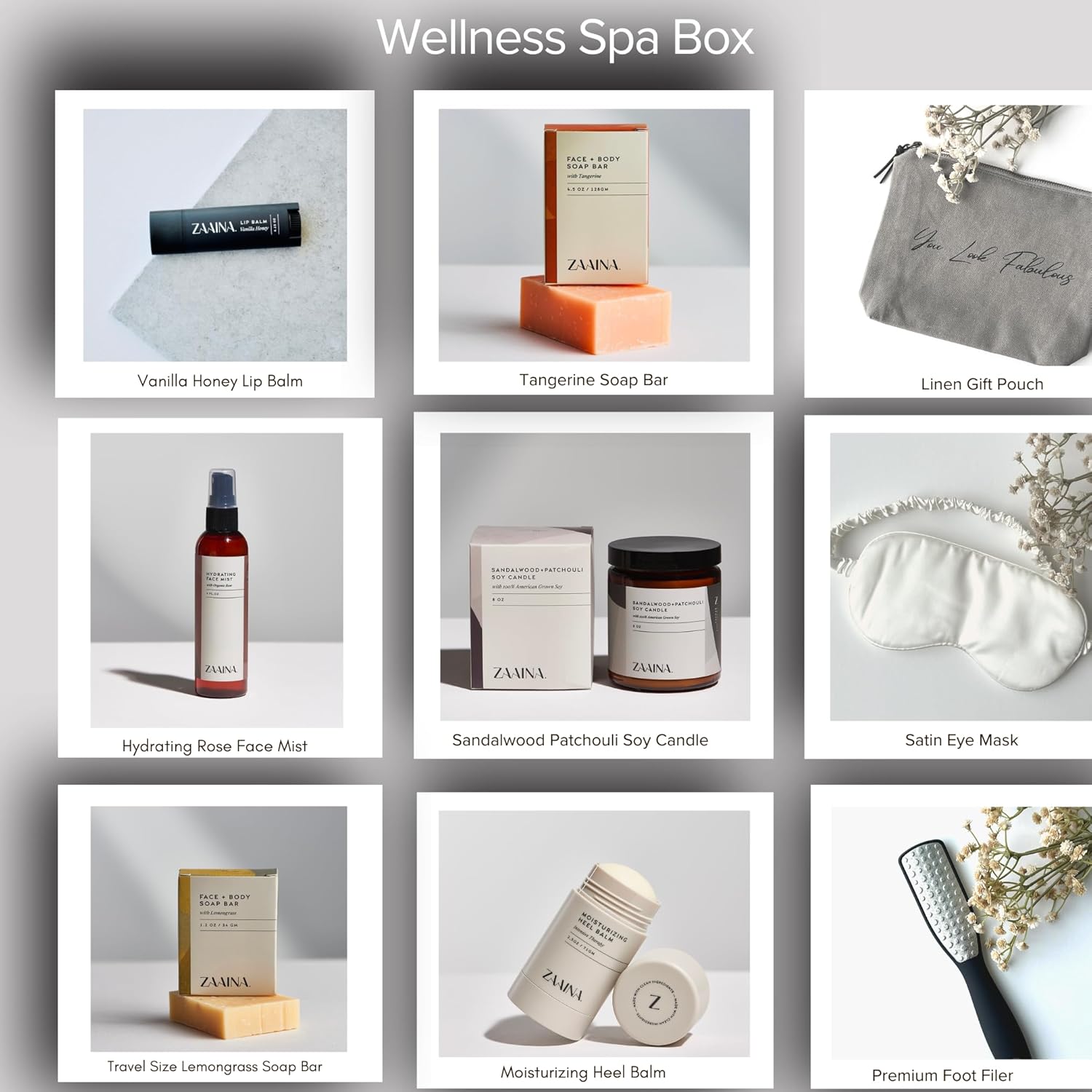Wellness Self Care Package for Women, Mother’s Day Spa Gift Set with Sandalwood Candle, Relaxing Luxury Spa Box with Natural and Clean Beauty
