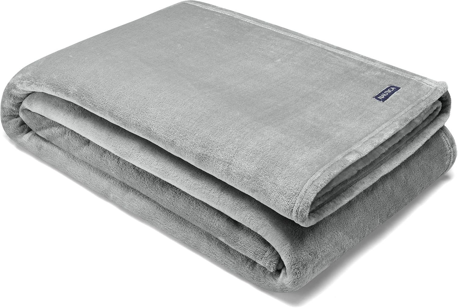 Nautica – Manta individual, ropa de cama de forro polar de felpa súper suave, decoración cálida y acogedora para el hogar (gris sólido, individual)