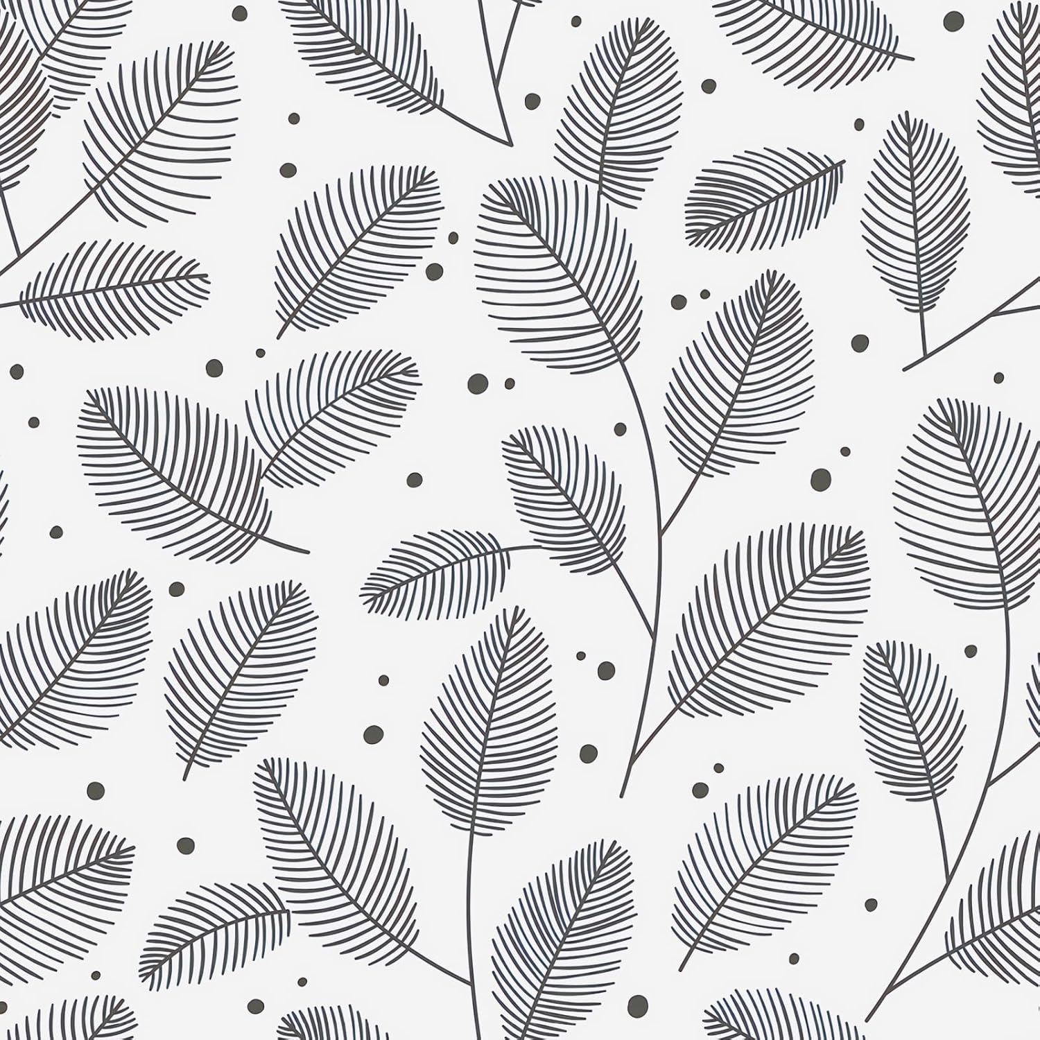 Ismoon Papel tapiz de hojas para despegar y pegar, papel de contacto moderno, papel tapiz grisblanco, papel tapiz extraíble, papel tapiz de rayas de