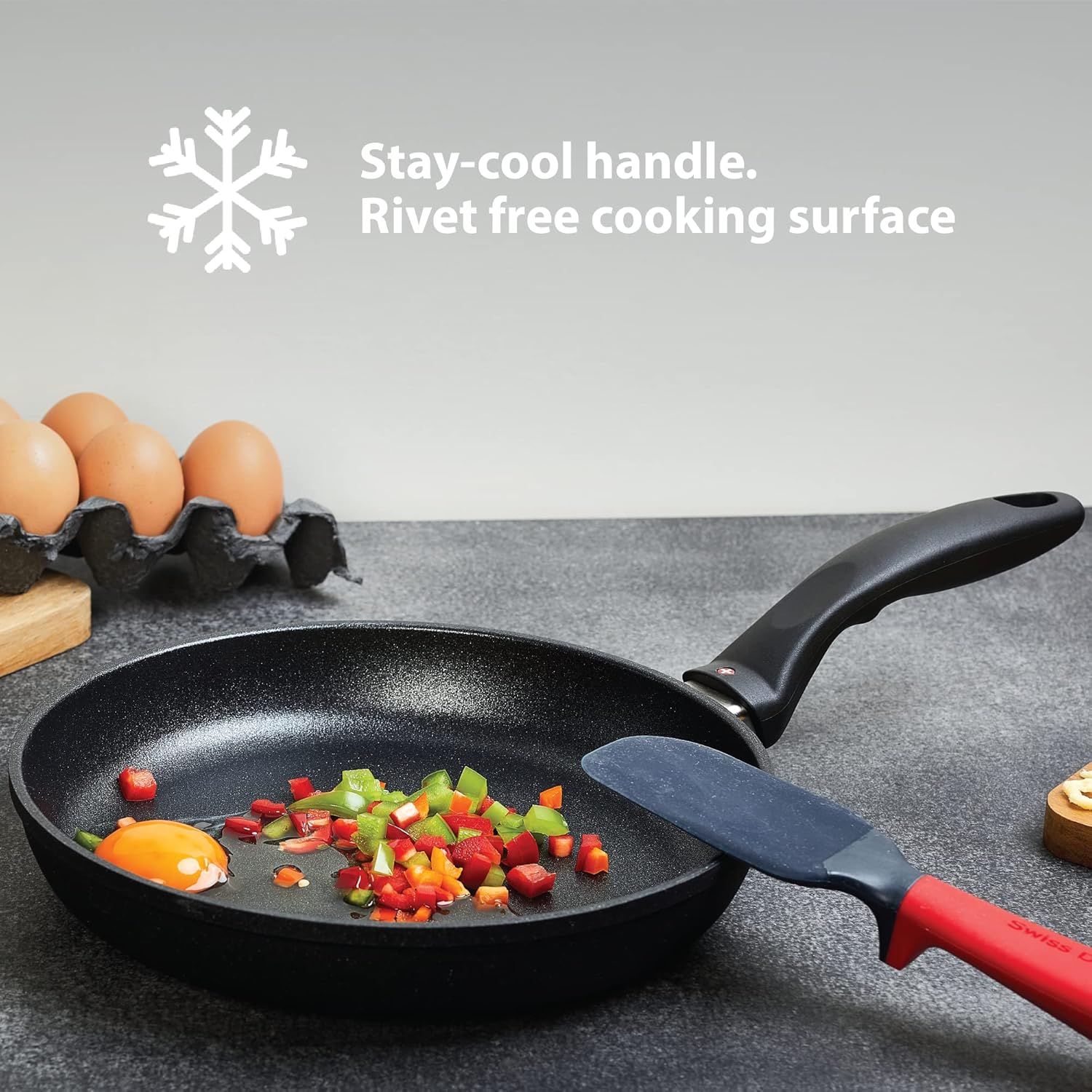 Swiss Diamond Wok Wok HD antiadherente de aluminio recubierto de diamante de inducción de 12.5 pulgadas (5.3 cuartos), incluye tapa, sin PFOA, apto