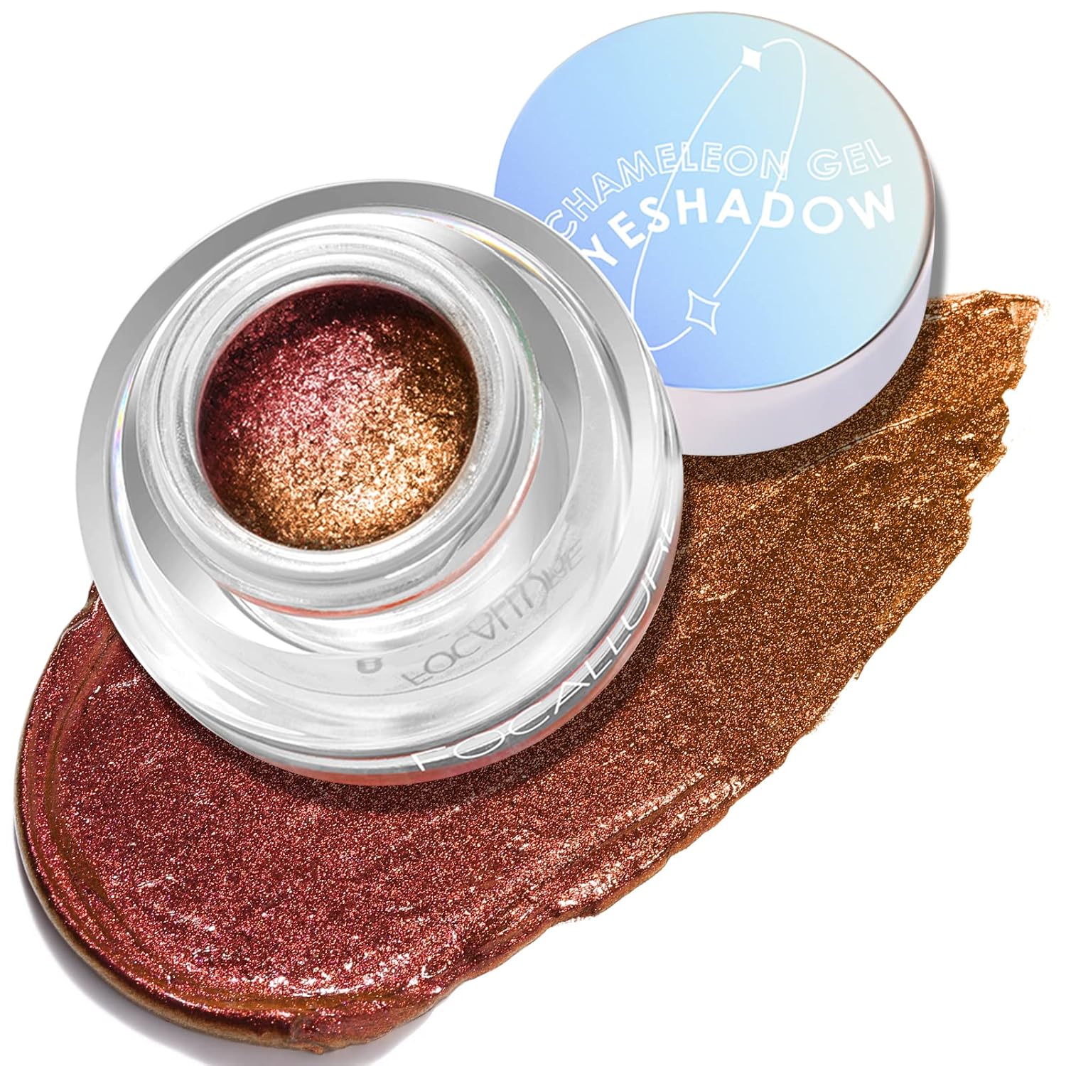 FOCALLURE Sombra de ojos crema camaleón, sombras de ojos cremosas que cambian de color intenso, altamente pigmentadas metálicas, brillantes,
