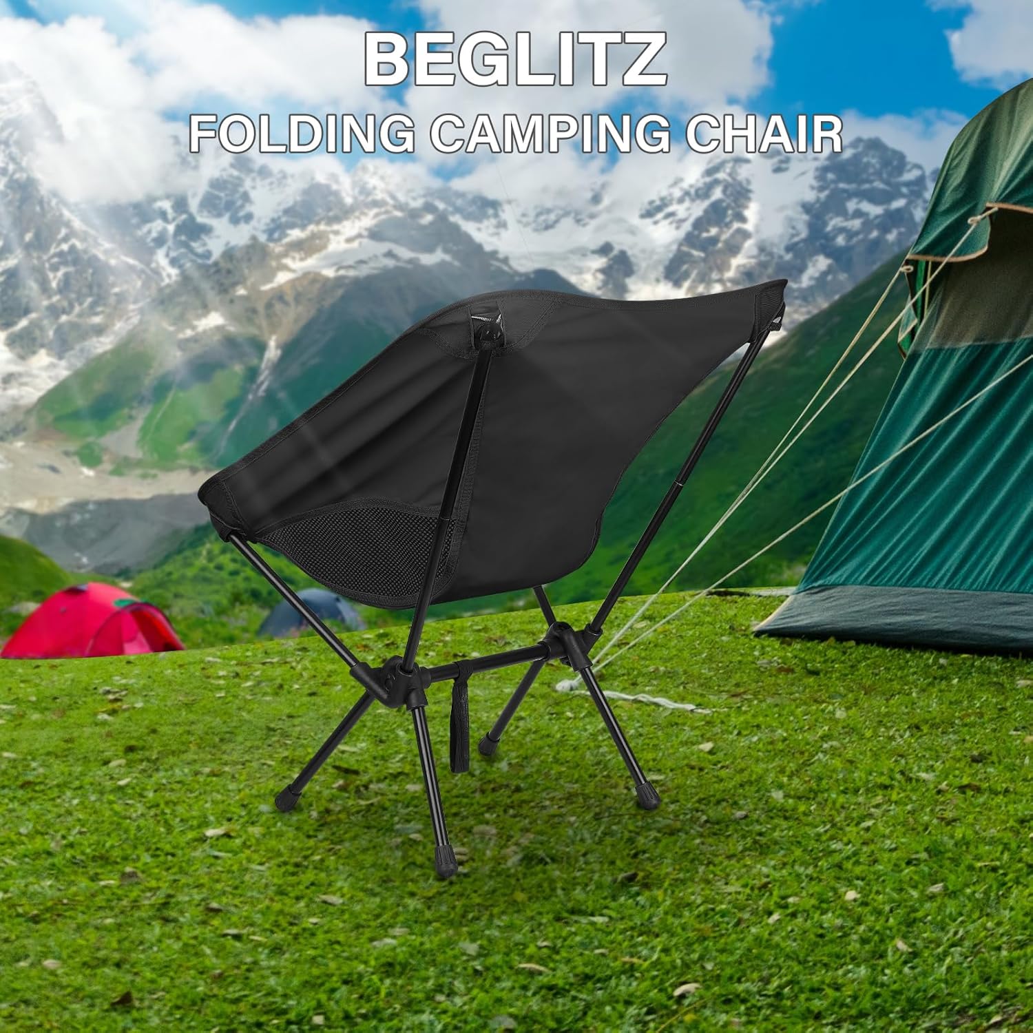 Silla plegable para camping, ultraligera, portátil, silla de playa, compacta, ligera, para mochileros, senderismo, picnic, barbacoas, pesca al aire