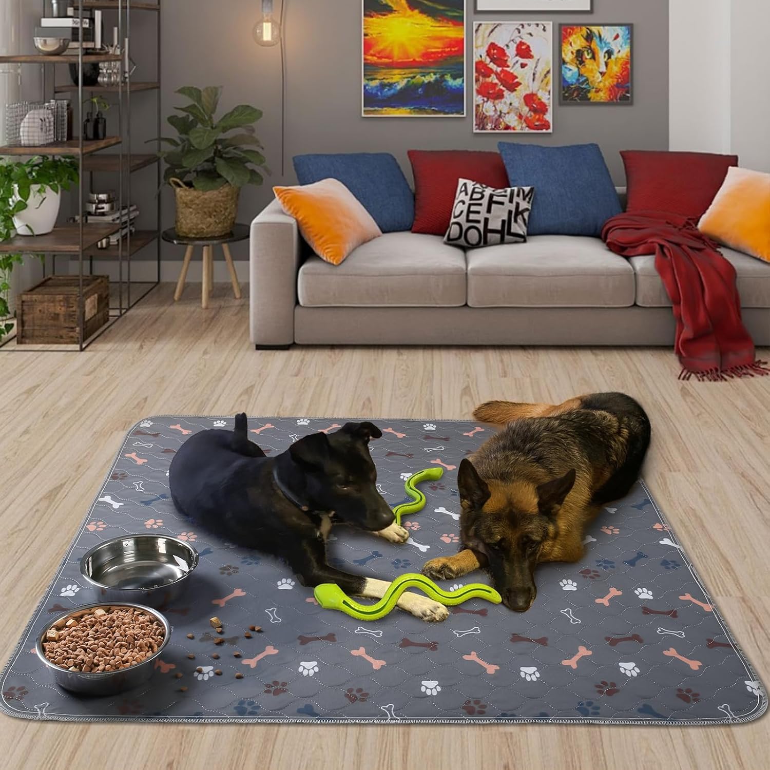 Almohadillas lavables para orina para perros y cachorros, paquete de 2 almohadillas de entrenamiento de cachorros de 31 x 36 pulgadas,