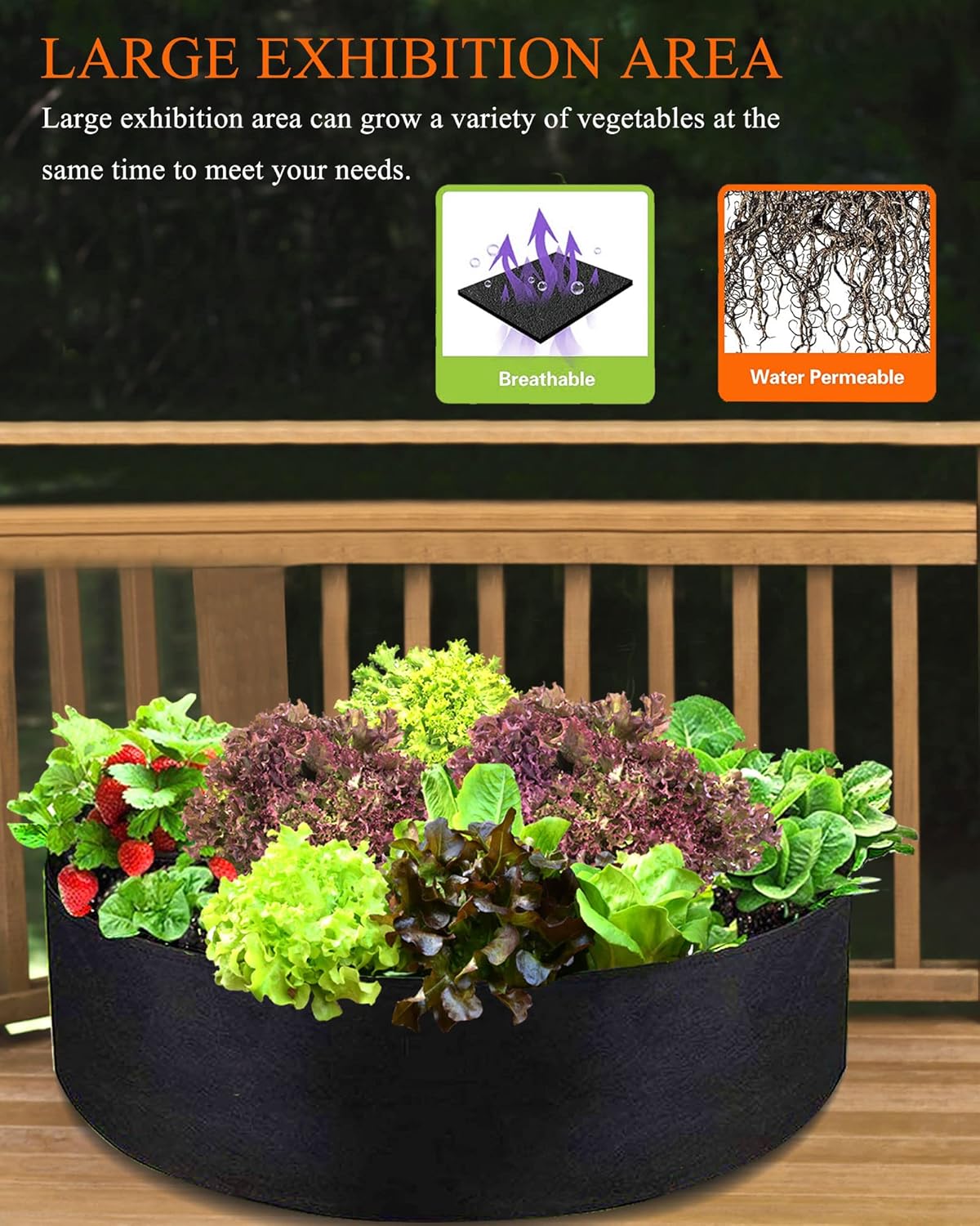 Bolsa de cultivo de 30 galones para plantas, cama grande de tela pesada negra, maceta de tela duradera para papas, zanahorias, cebollas, jardinería