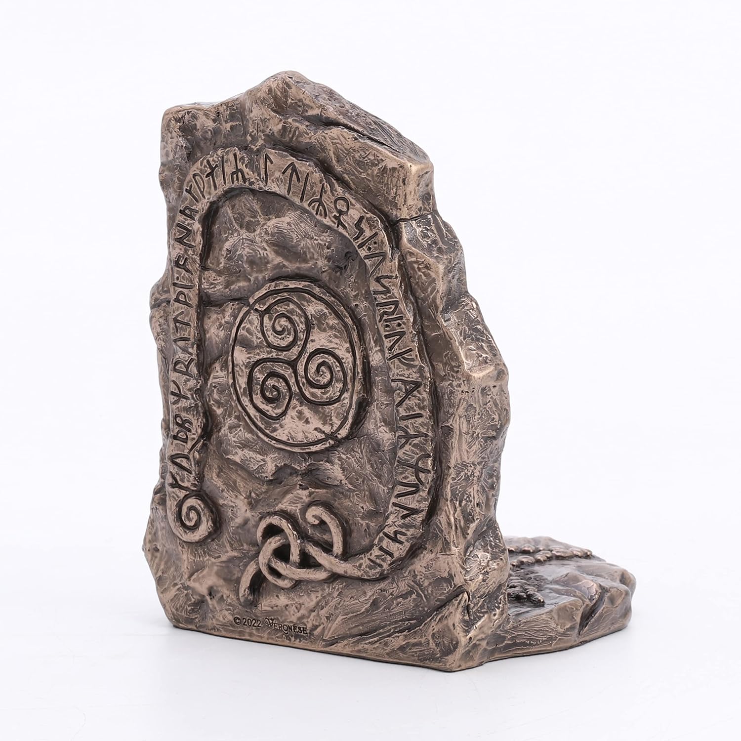 Veronese Design Portavelas Viking Vegvisir Runestone de 5 34 pulgadas de alto con acabado de bronce