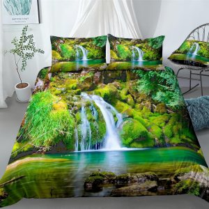 REALIN Waterfalls Woods Duvet Cover Set Wonderland Forest Fantasy Woods Bedding Girl Boy Kids Bed Sets 234PCS Quilt CoversSheetsPillow REALIN Waterfalls Woods Duvet Cover Set Wonderland Forest Fantasy Woods Bedding Girl Boy Kids Bed Sets 234PCS Quilt CoversSheetsPillow