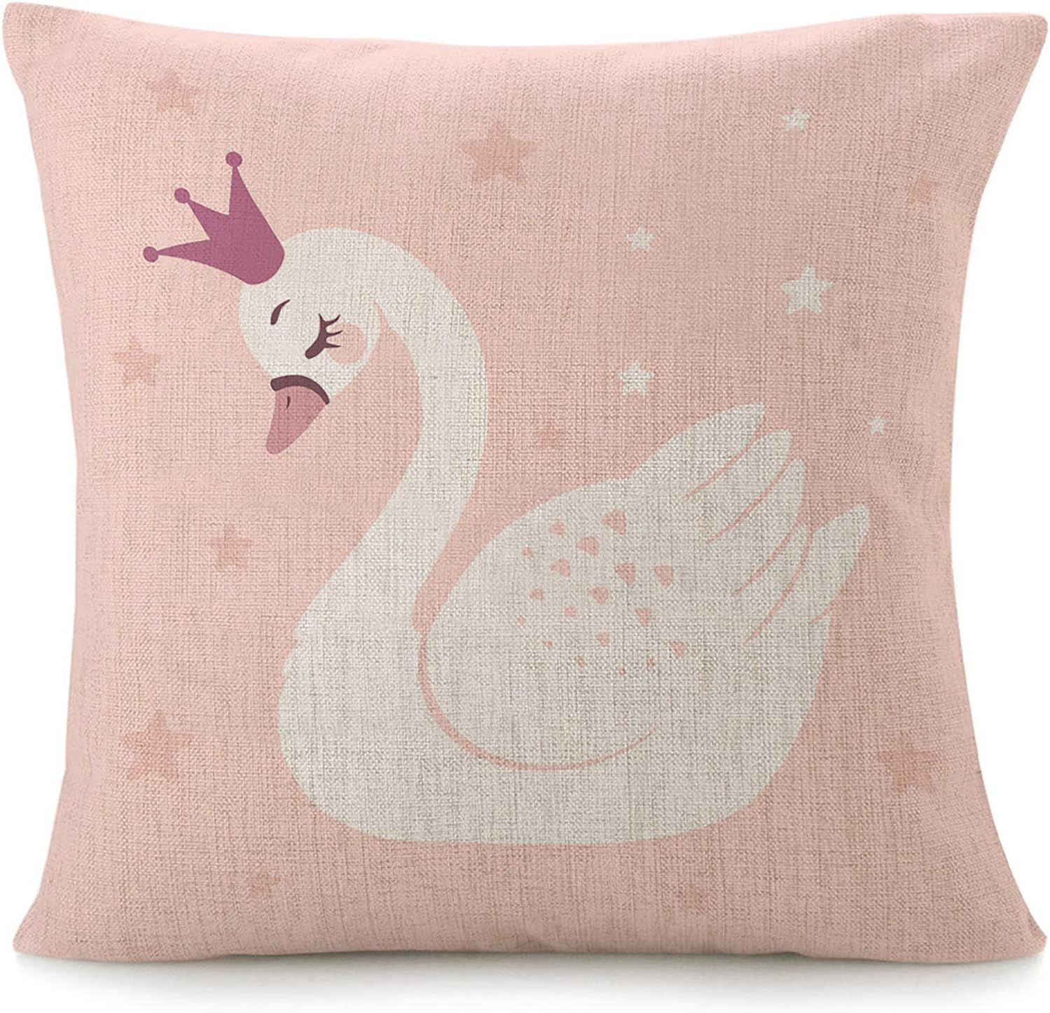 Fundas de almohada para sofá, linda princesa cisne, caricatura, cama o sofá, funda de almohada de corona de bebé, color pastel, Queen, dulce,