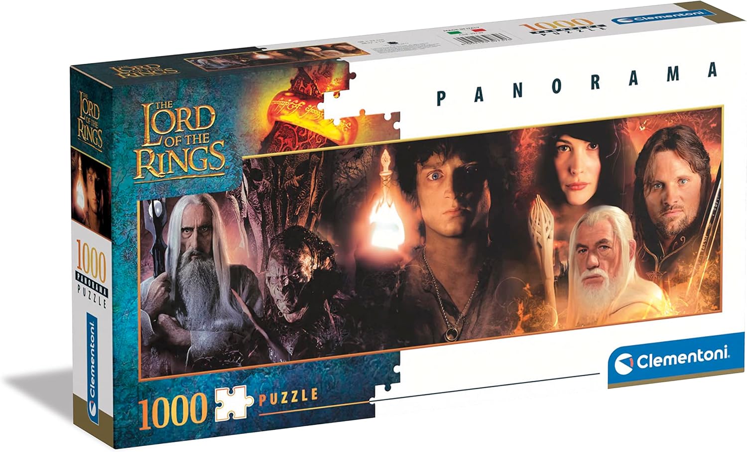 Clementoni Lord of The Rings Panorama Rings-1000 Pieces Adults, Panoramic, Famous Movie Puzzles, Made in Italy, Multicoloured, 39739