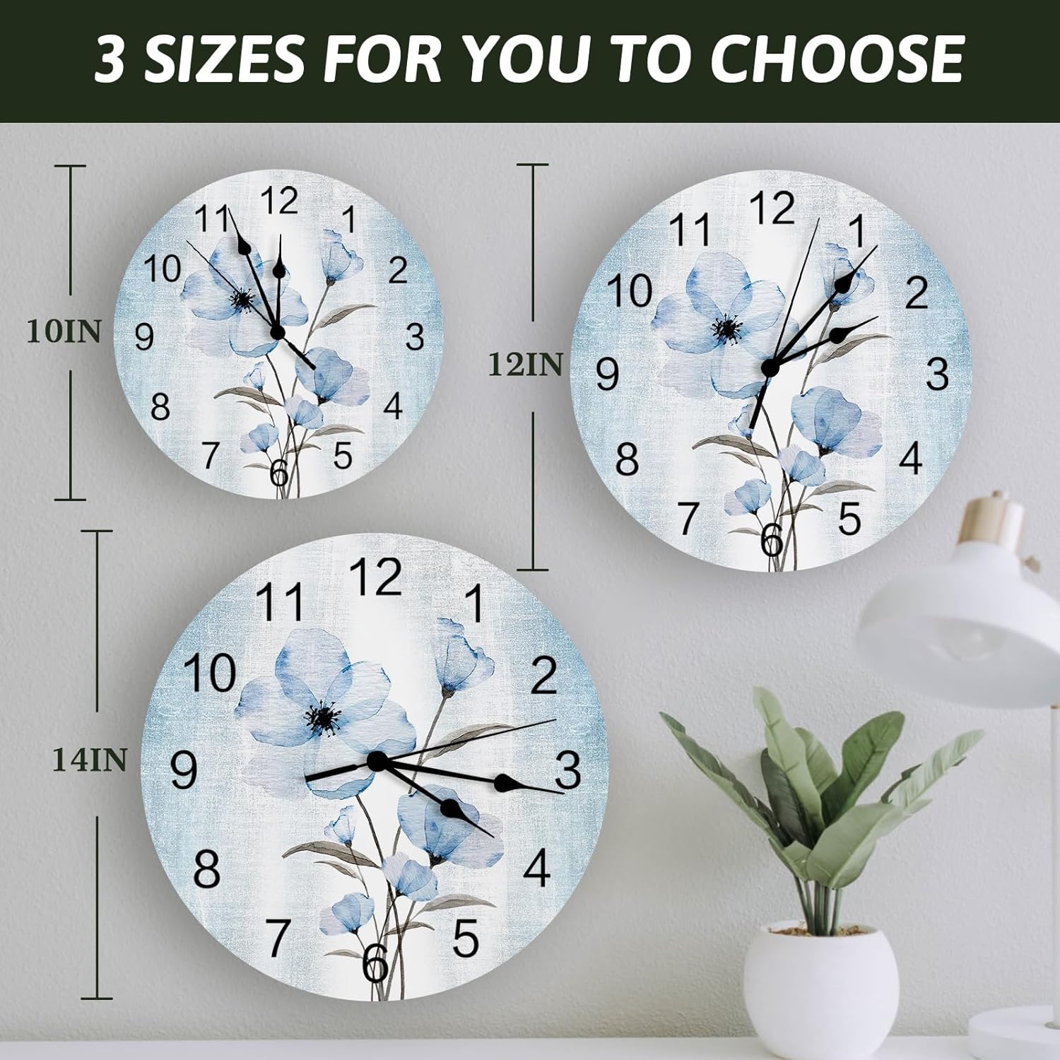 Silent – Reloj de pared decorativo sin tictac para cocina, dormitorio, baño, oficina, sala de estar, lavandería, hogar, funciona con pilas, reloj de