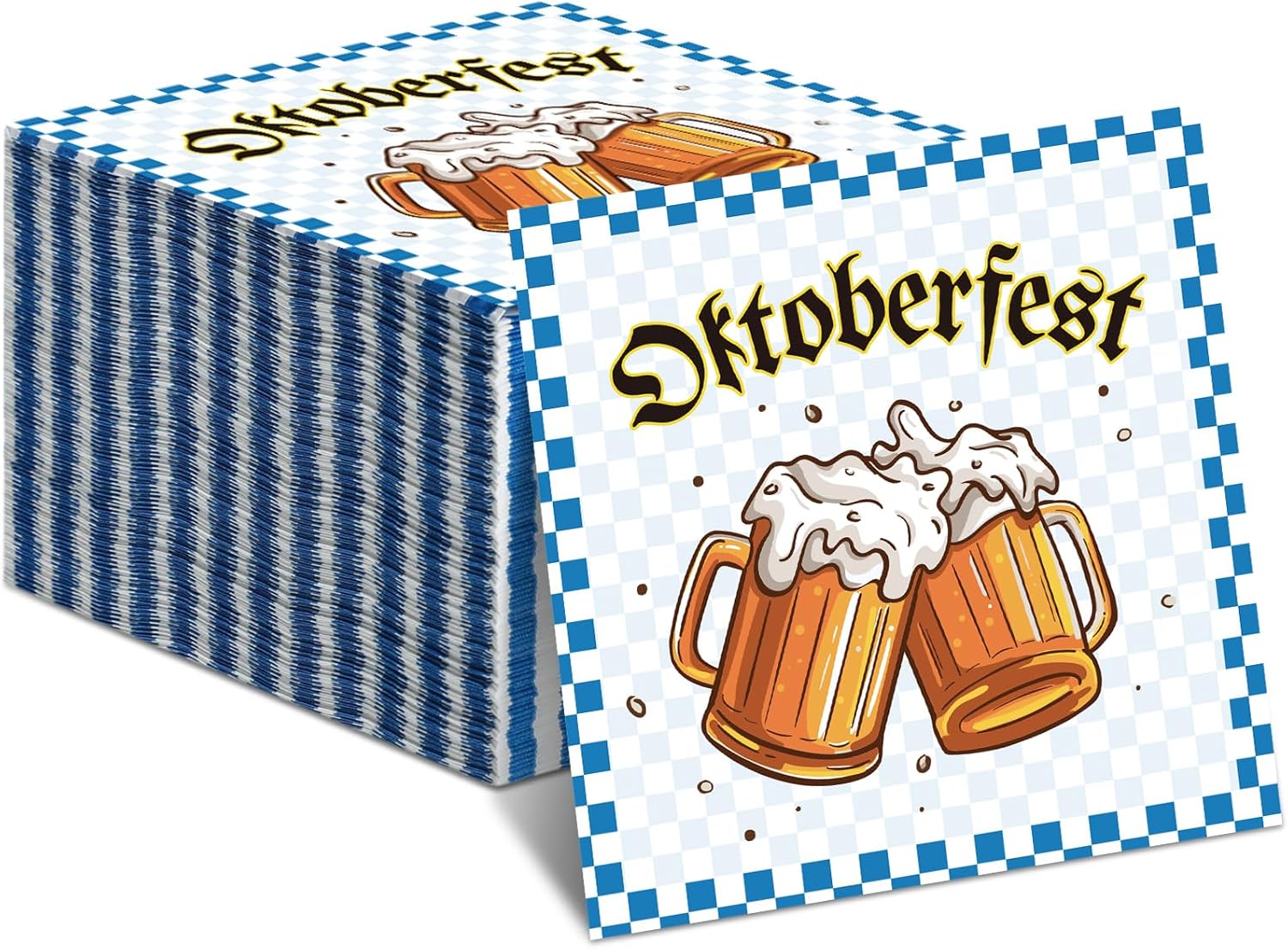 Honoson Servilletas de papel desechables para el Oktoberfest, 100 unidades, para almuerzo, cena, temática alemana, cerveza bávara, festival de