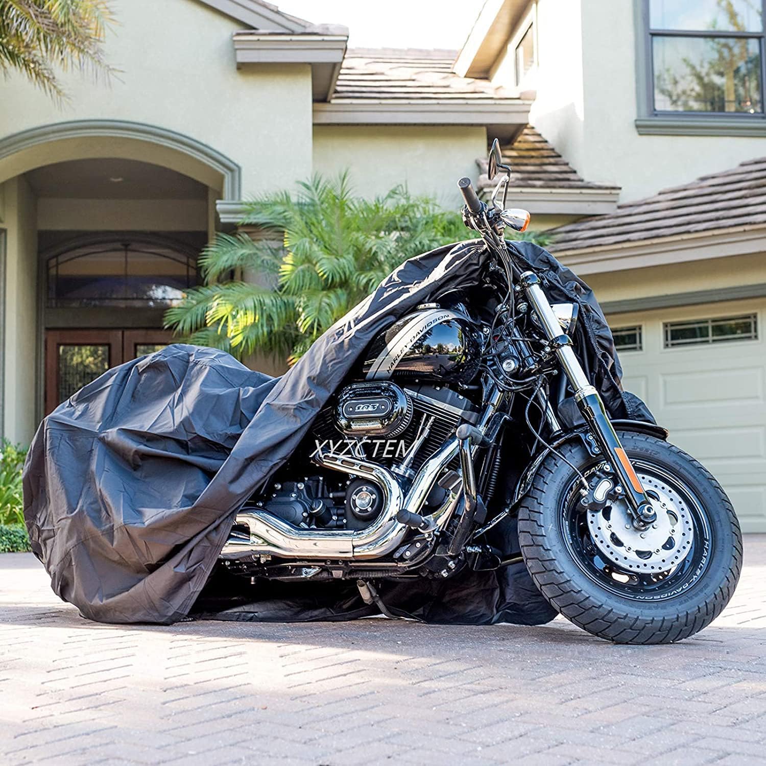 XYZCTEM Funda para motocicleta, bolsa de almacenamiento impermeable para exteriores, hecha de material resistente, se adapta a Harley Davison de