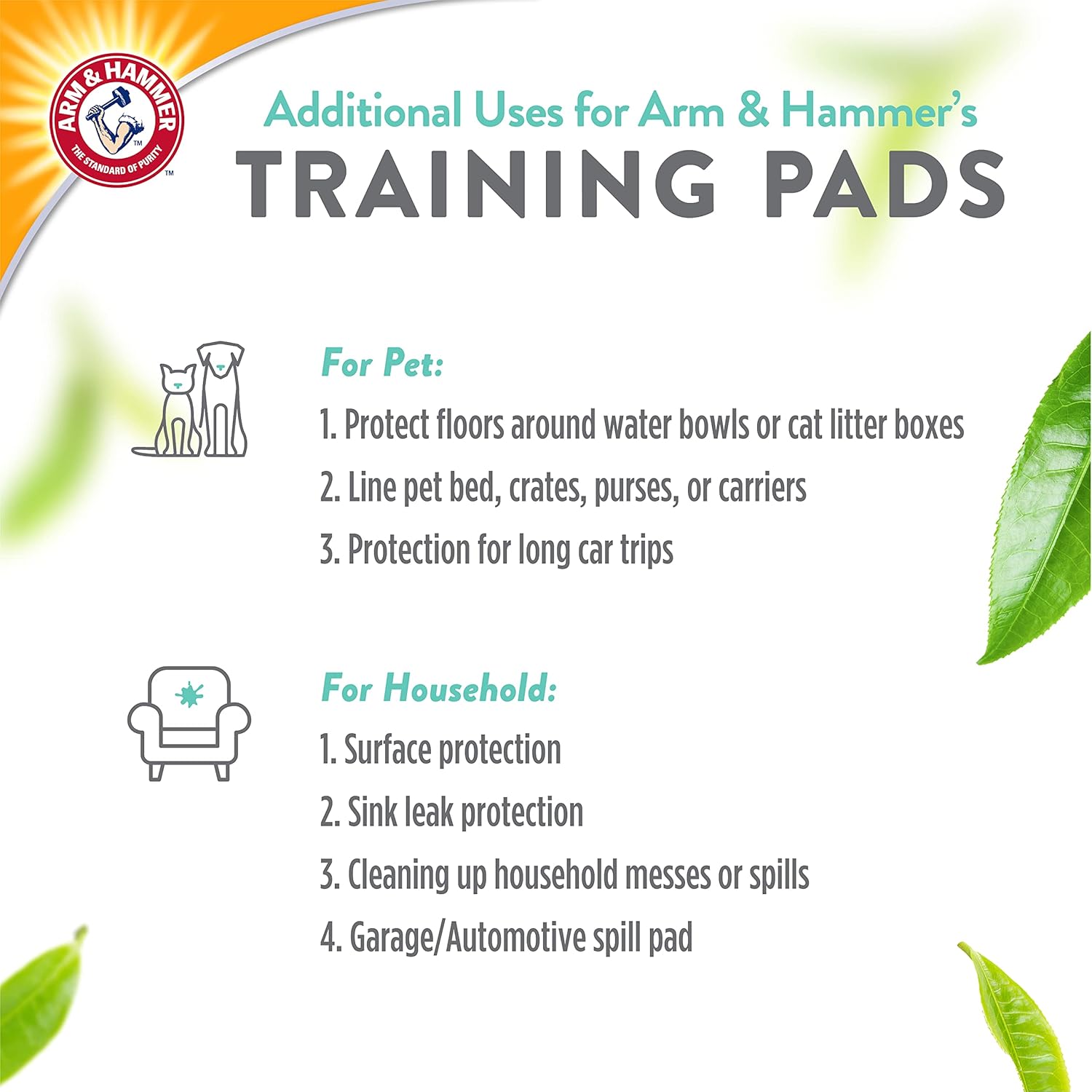 Arm & Hammer Green Tea Almohadillas de entrenamiento para mascotas, 200 almohadillas de entrenamiento para perros con bicarbonato de sodio de té